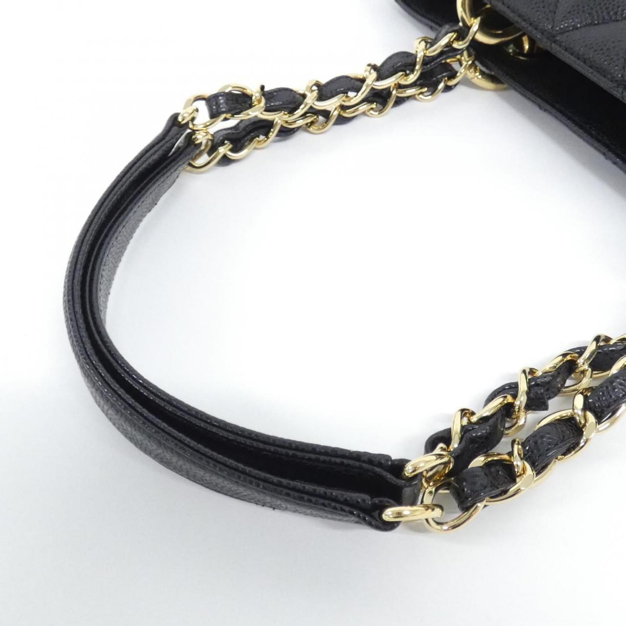 Chanel Black Grained Calfskin Shoulder Bag (Pre-Owned)