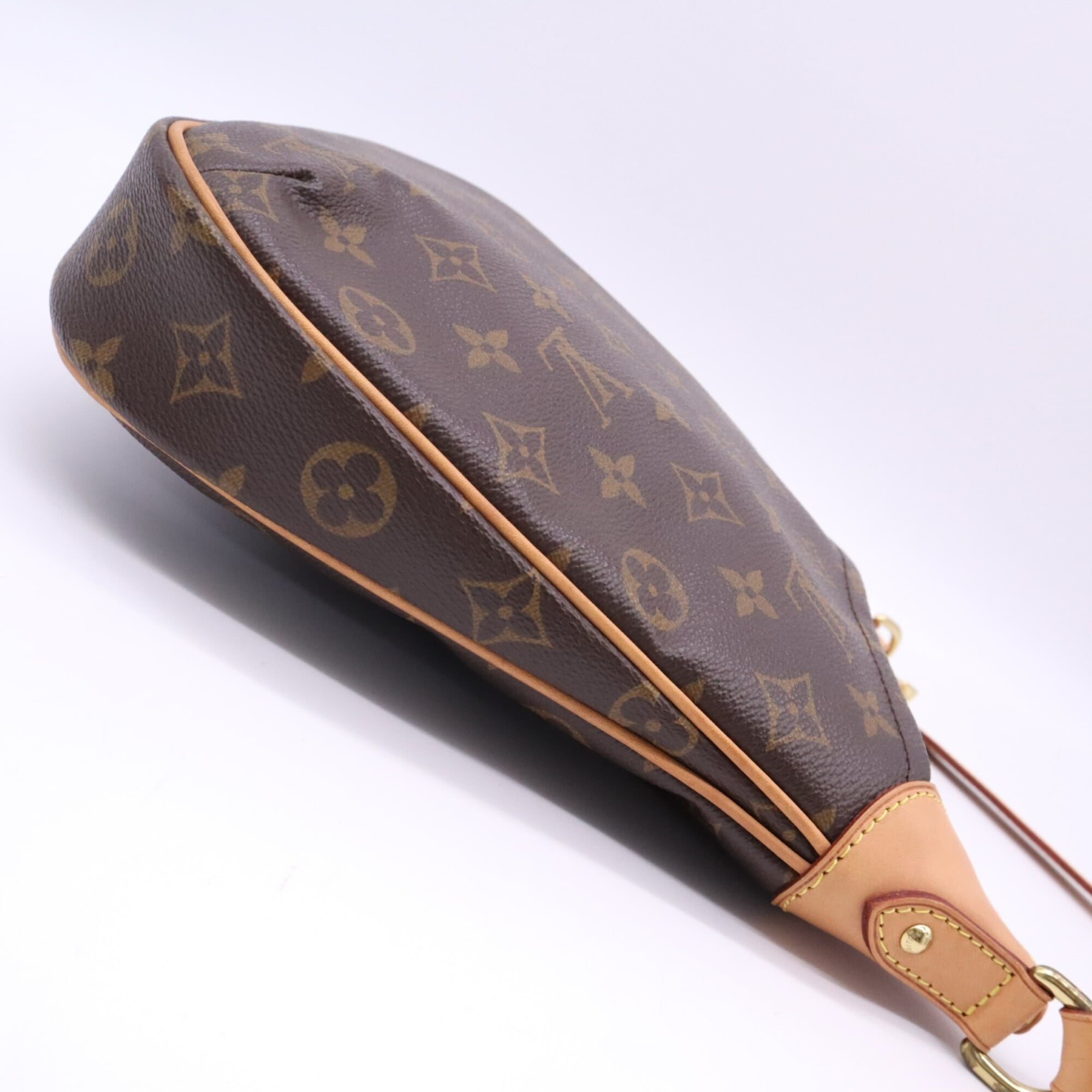 Louis Vuitton Beige Brown Coated Canvas Leather Shoulder Bag (Pre-Owned)