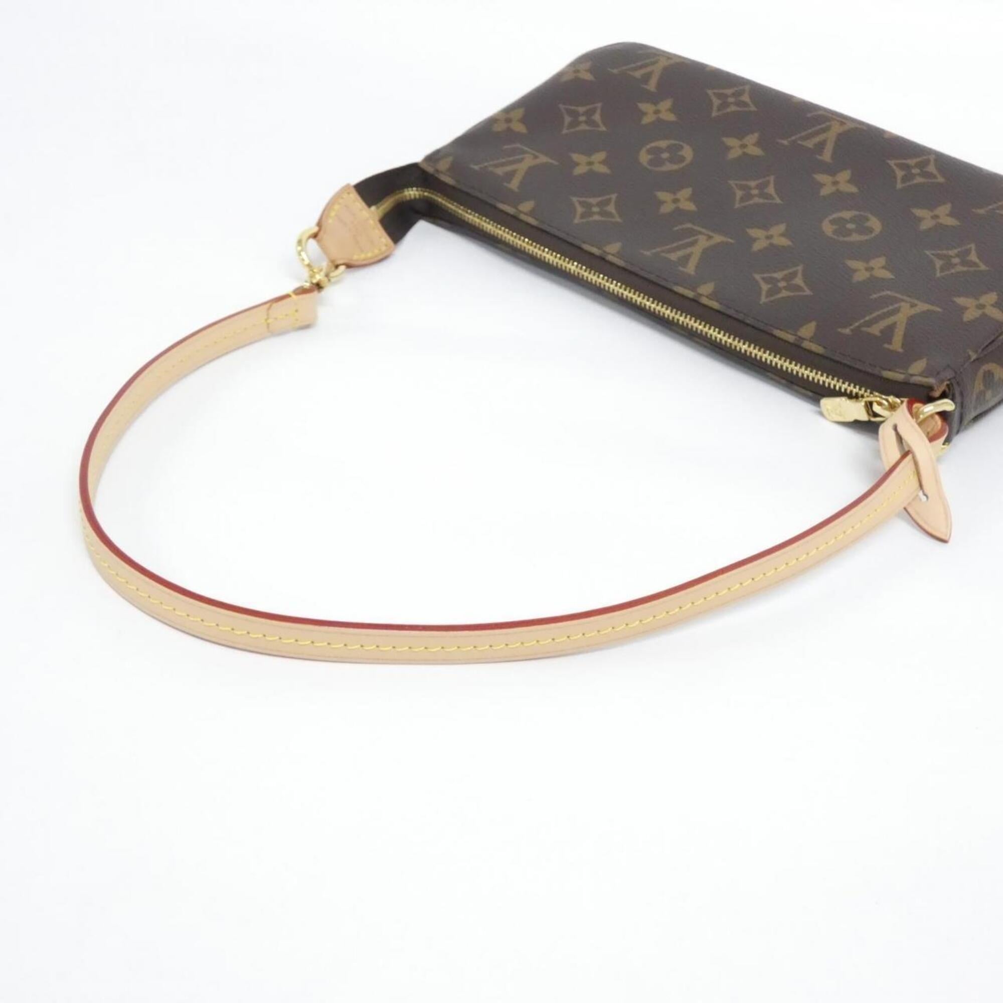 Louis Vuitton Marron Coated Canvas Pochette Pouch (Pre-Owned)