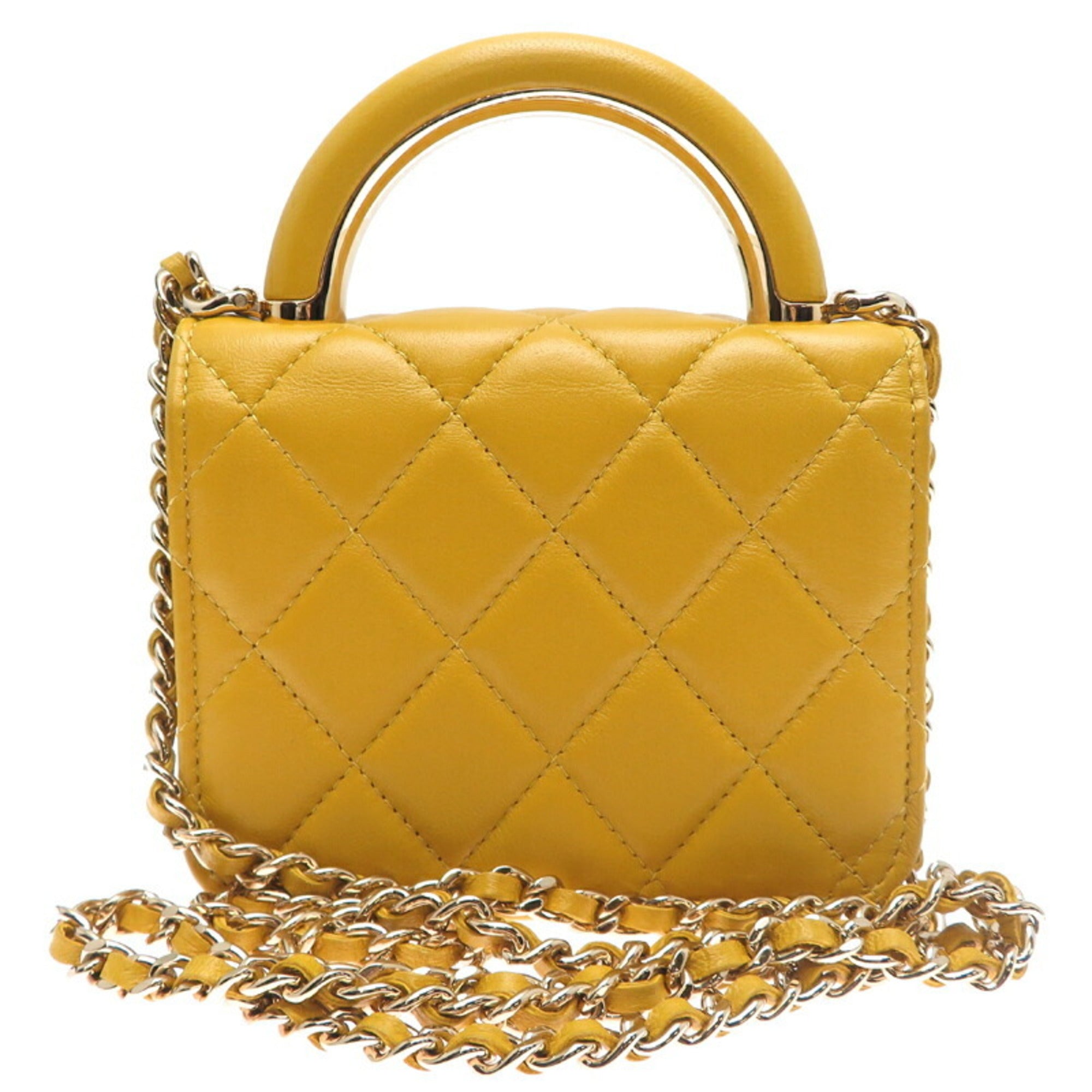Chanel Yellow Leather Shoulder Bag (Pre-Owned)