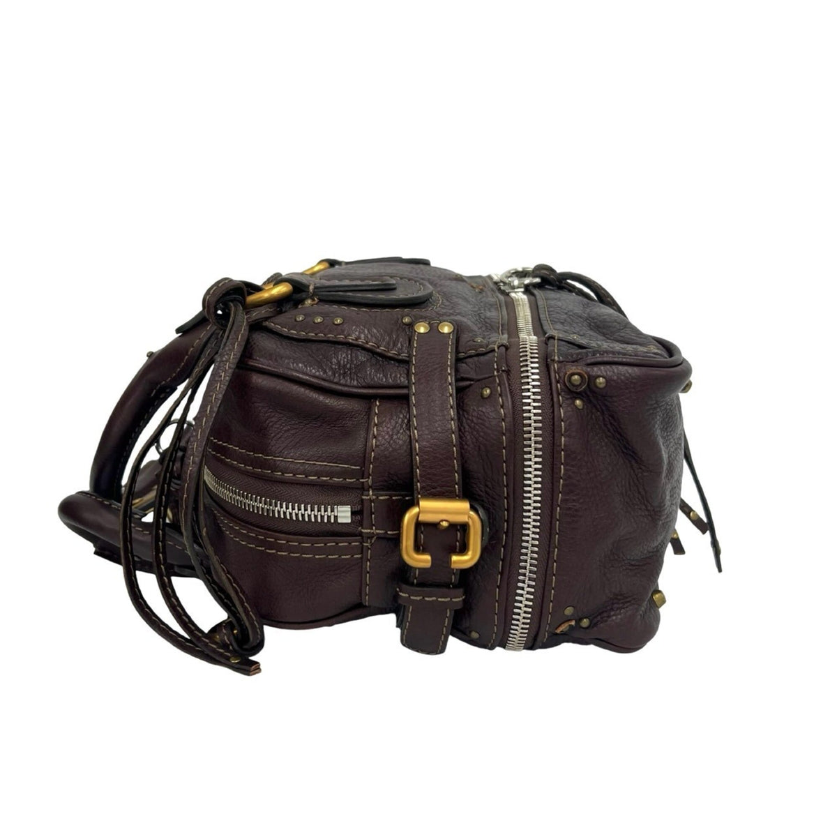 Chloé Brown Leather Boston Bag Handbag (Pre-Owned)