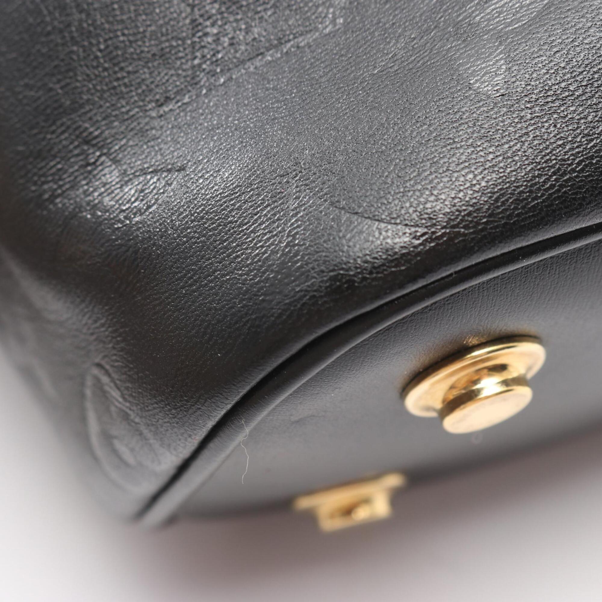 Louis Vuitton Black Leather Handbag Vanity Bag (Pre-Owned)