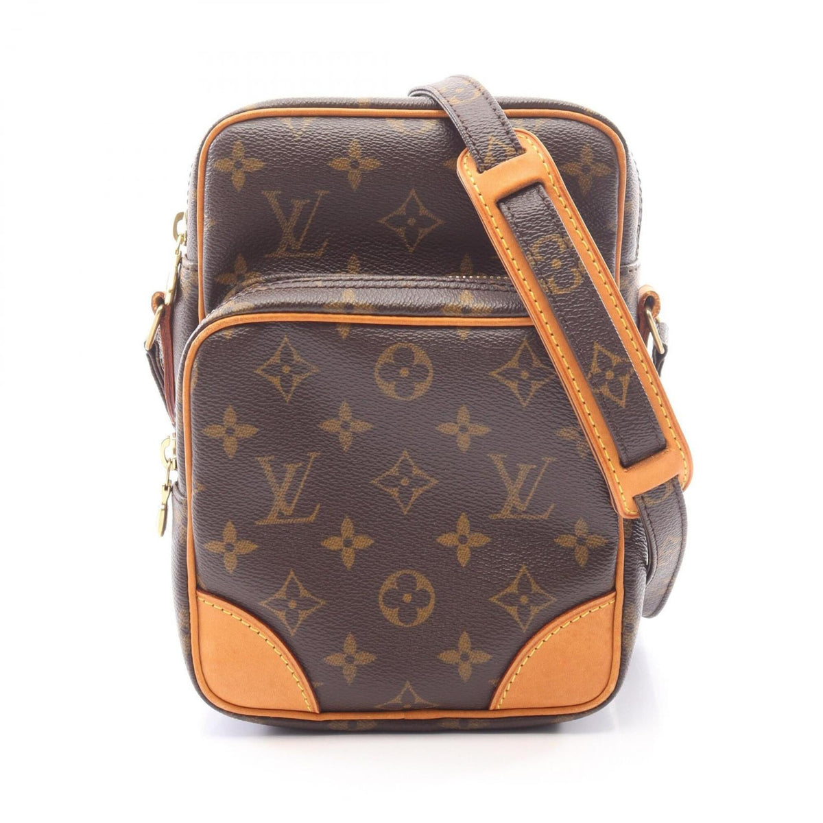Louis Vuitton Brown Coated Canvas Monogram Leather Handbag Shoulder Bag (Pre-Owned)
