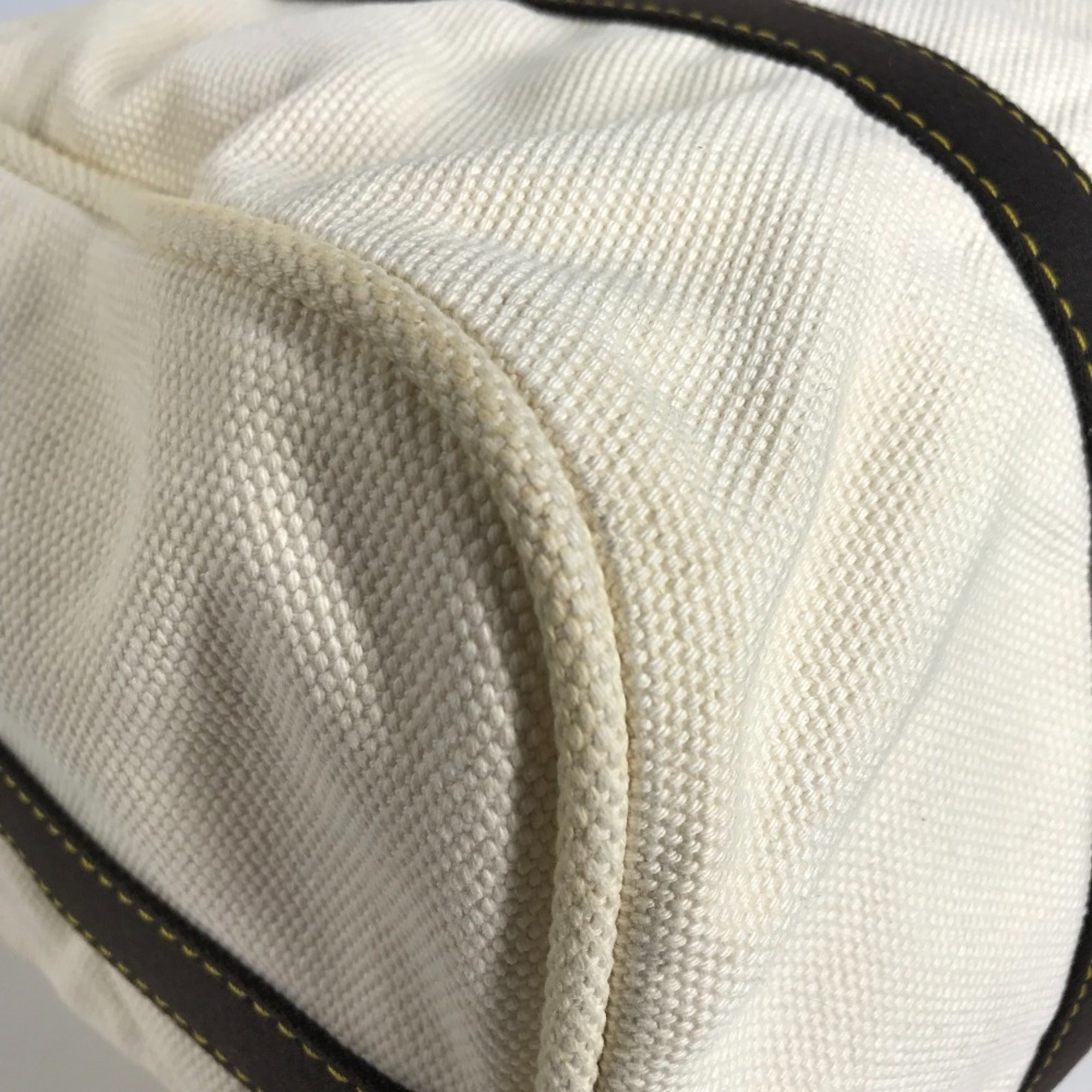 Louis Vuitton Brown Ecru White Canvas Shoulder Bag Tote Bag (Pre-Owned)