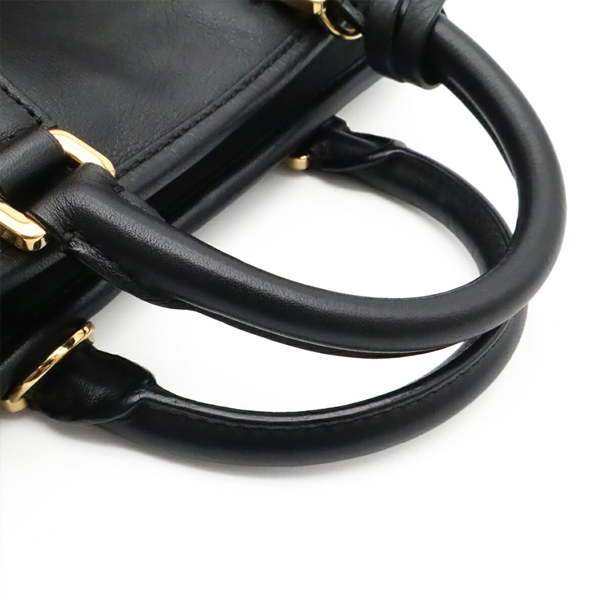 Loewe Black Leather Handbag Shoulder Bag (Pre-Owned)