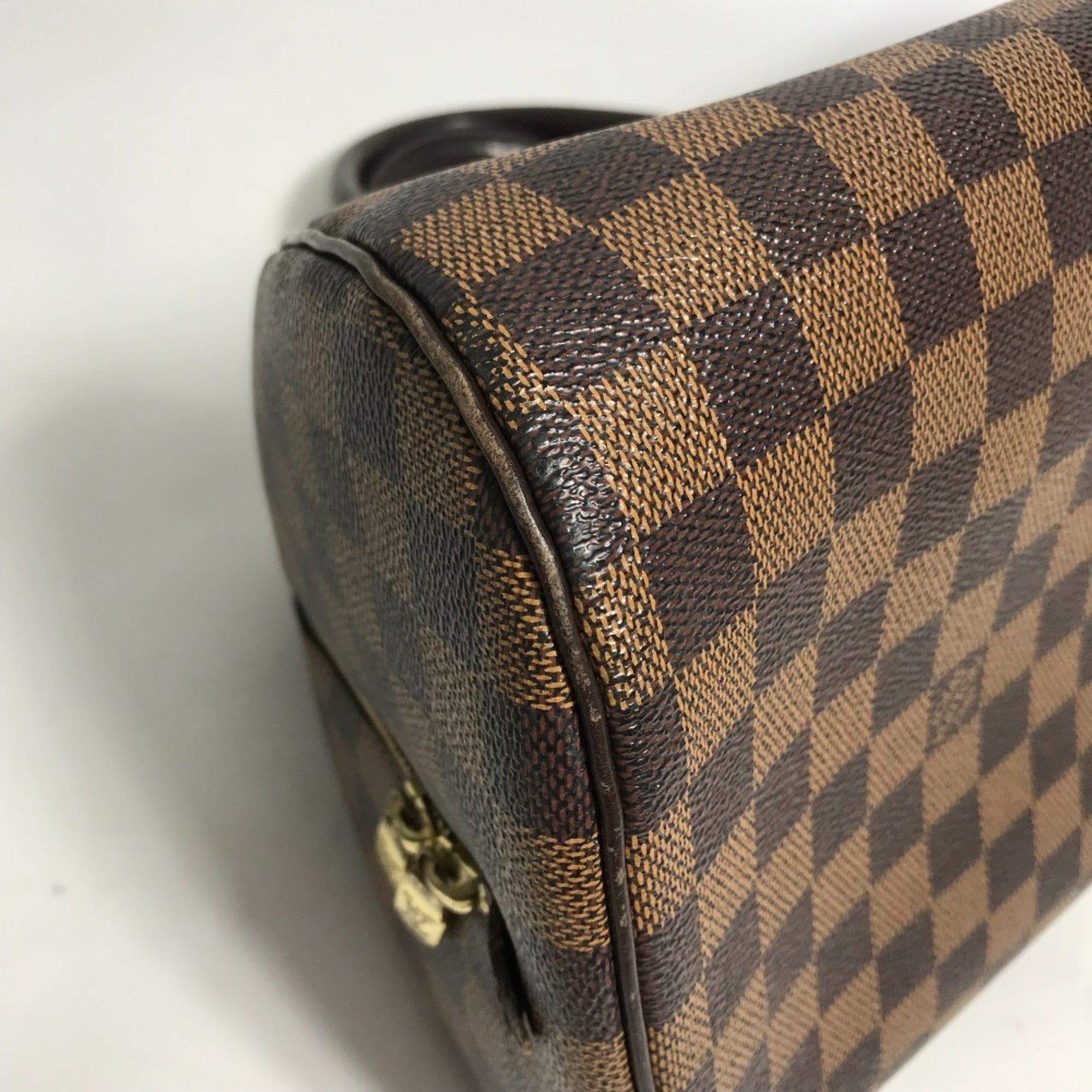 Louis Vuitton Brown Damier Canvas Ebene Damier Canvas Boston Bag Handbag (Pre-Owned)