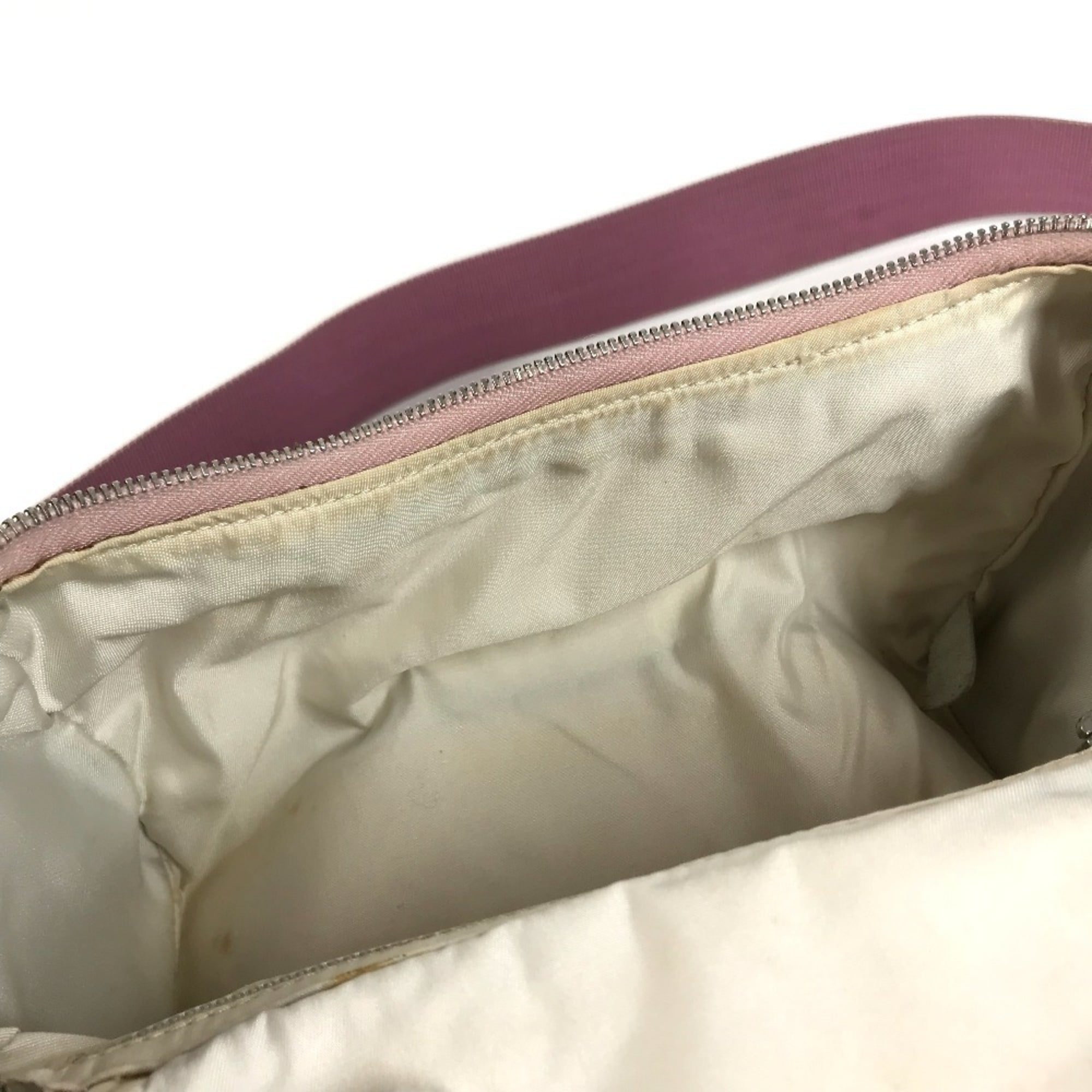 Chanel New Travel Line Pink Nylon Canvas Leather Pochette Shoulder Bag (Pre-Owned)
