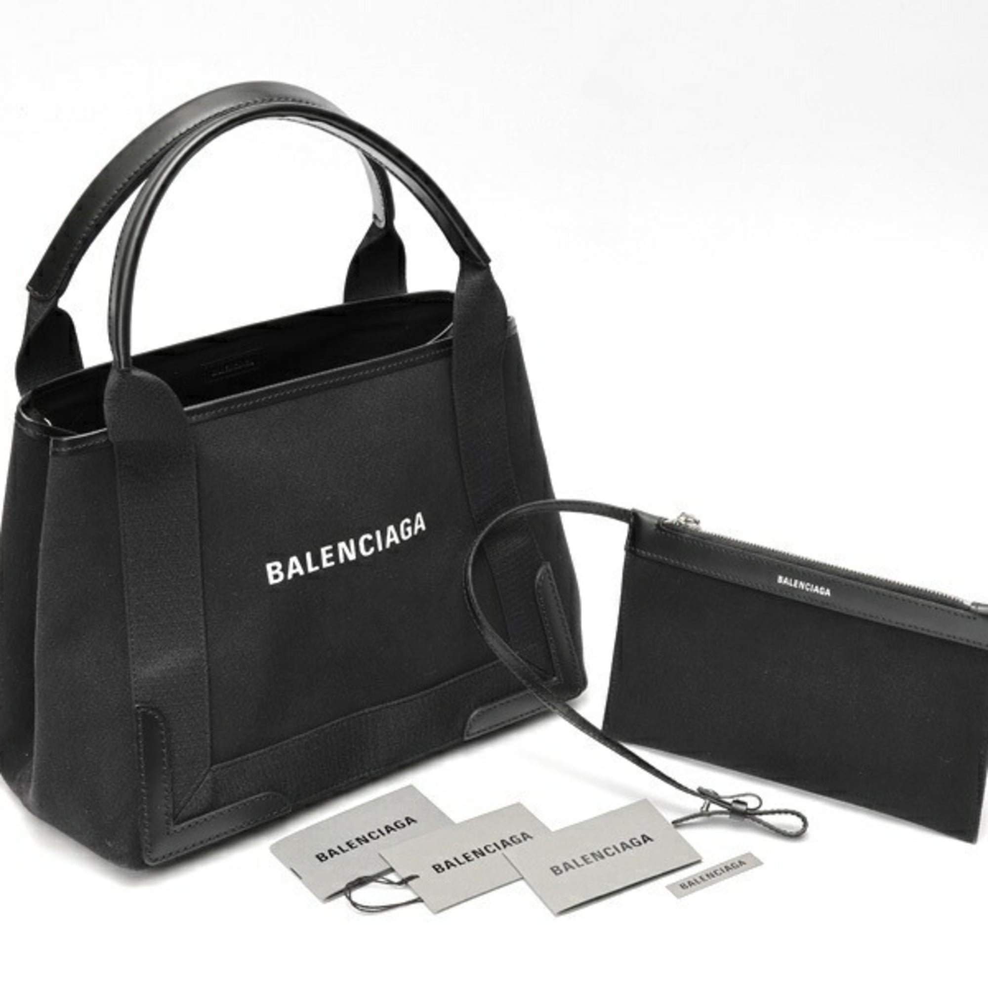 Balenciaga Black Canvas Leather Tote Bag (Pre-Owned)