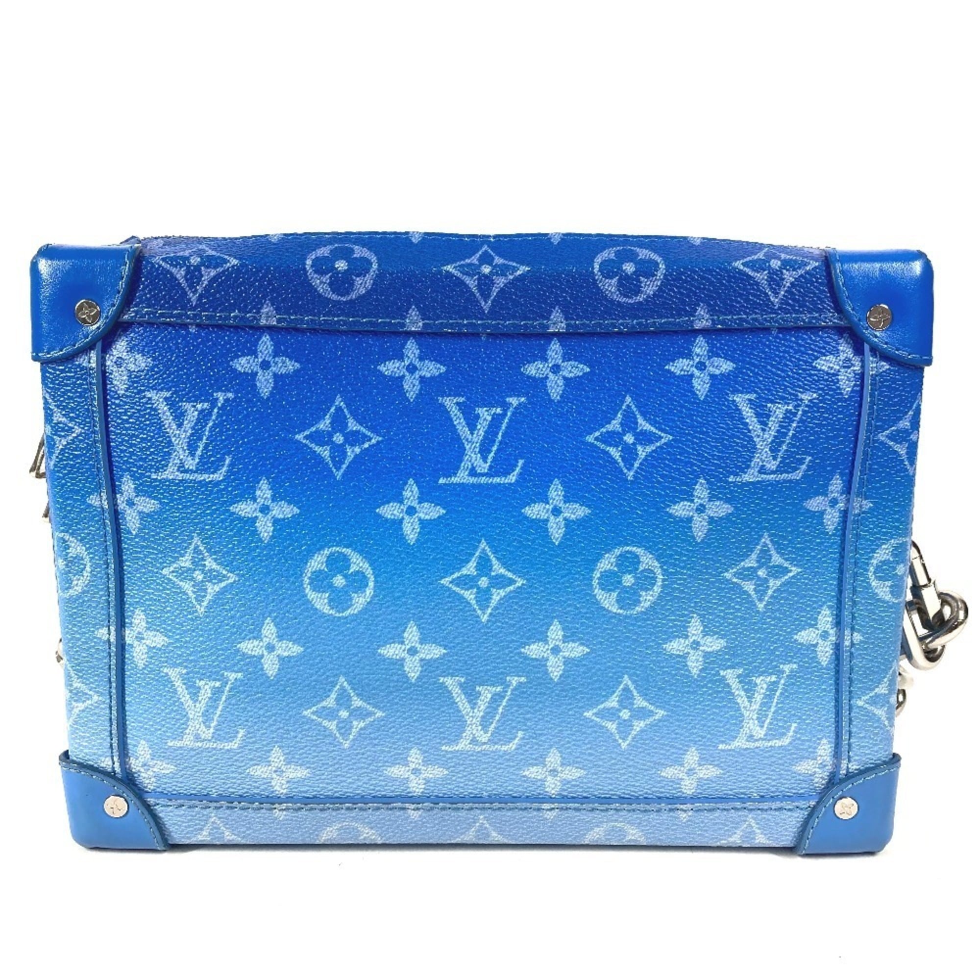 Louis Vuitton Blue White Canvas Leather Shoulder Bag (Pre-Owned)