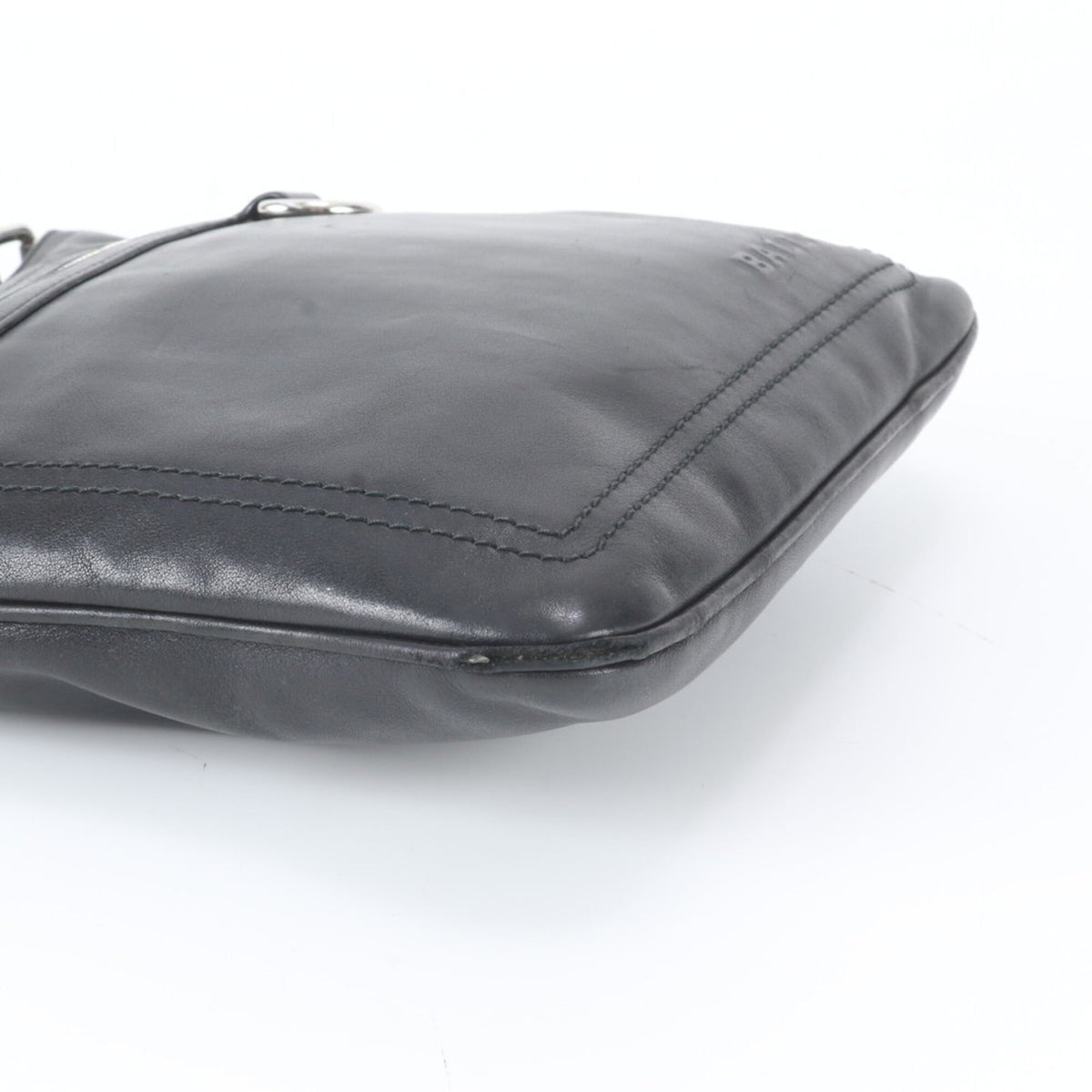 Bally Black Leather Messenger Bag Shoulder Bag Tote Bag (Pre-Owned)