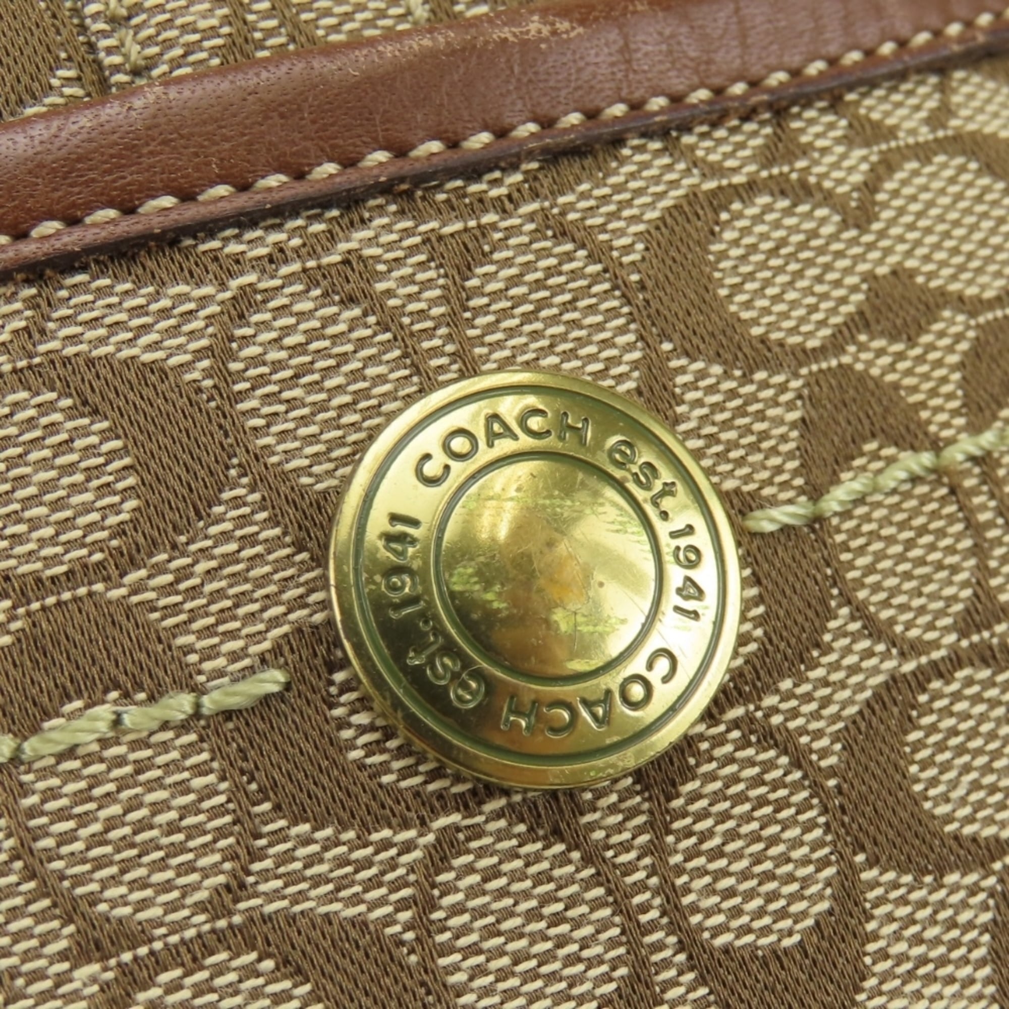 Coach Brown Canvas Leather Shoulder Bag (Pre-Owned)