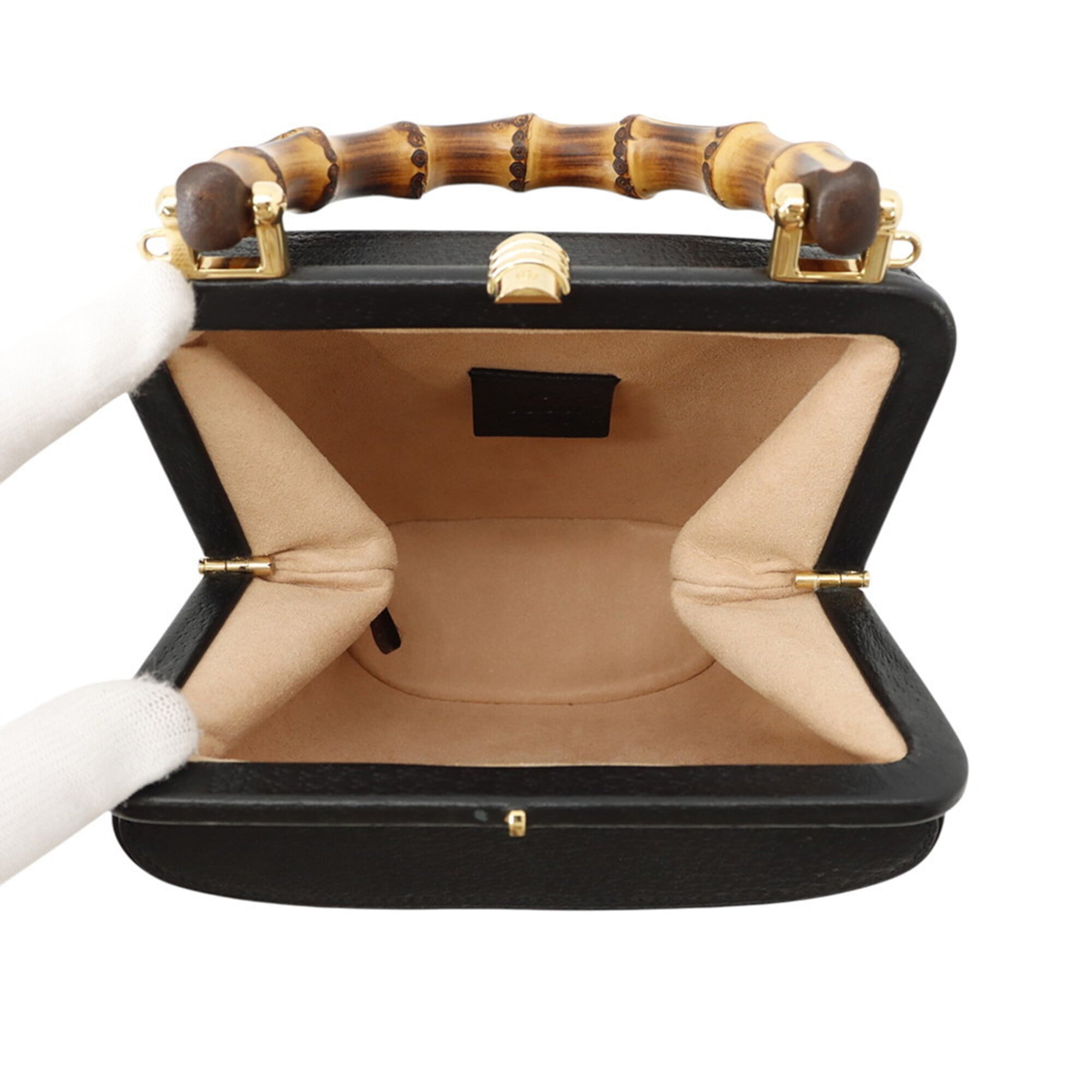 Gucci Black Leather Handbag Shoulder Bag (Pre-Owned)