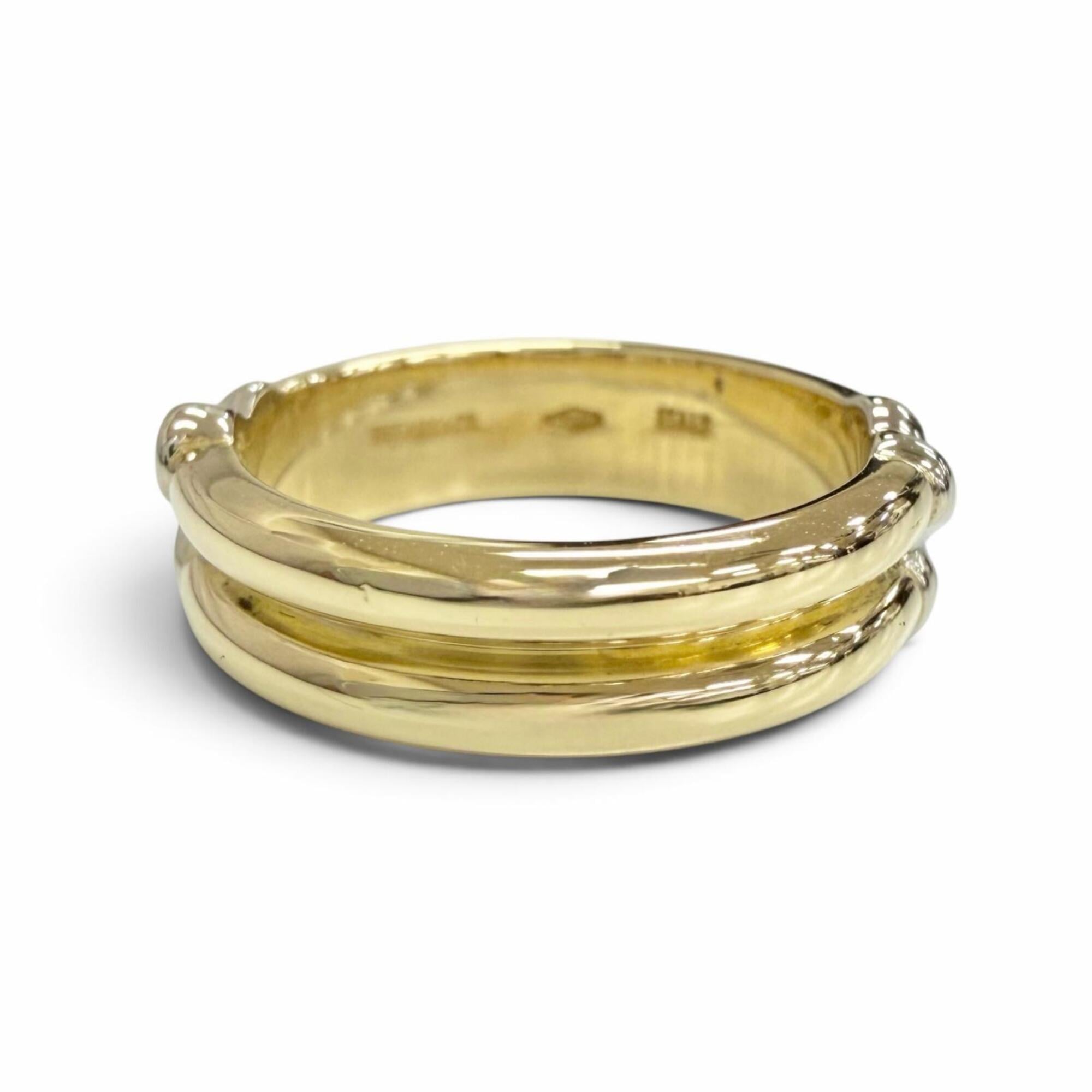 Tiffany White Gold Yellow Gold Yellow Gold (18K) White Gold (18K) Band Ring (Pre-Owned)
