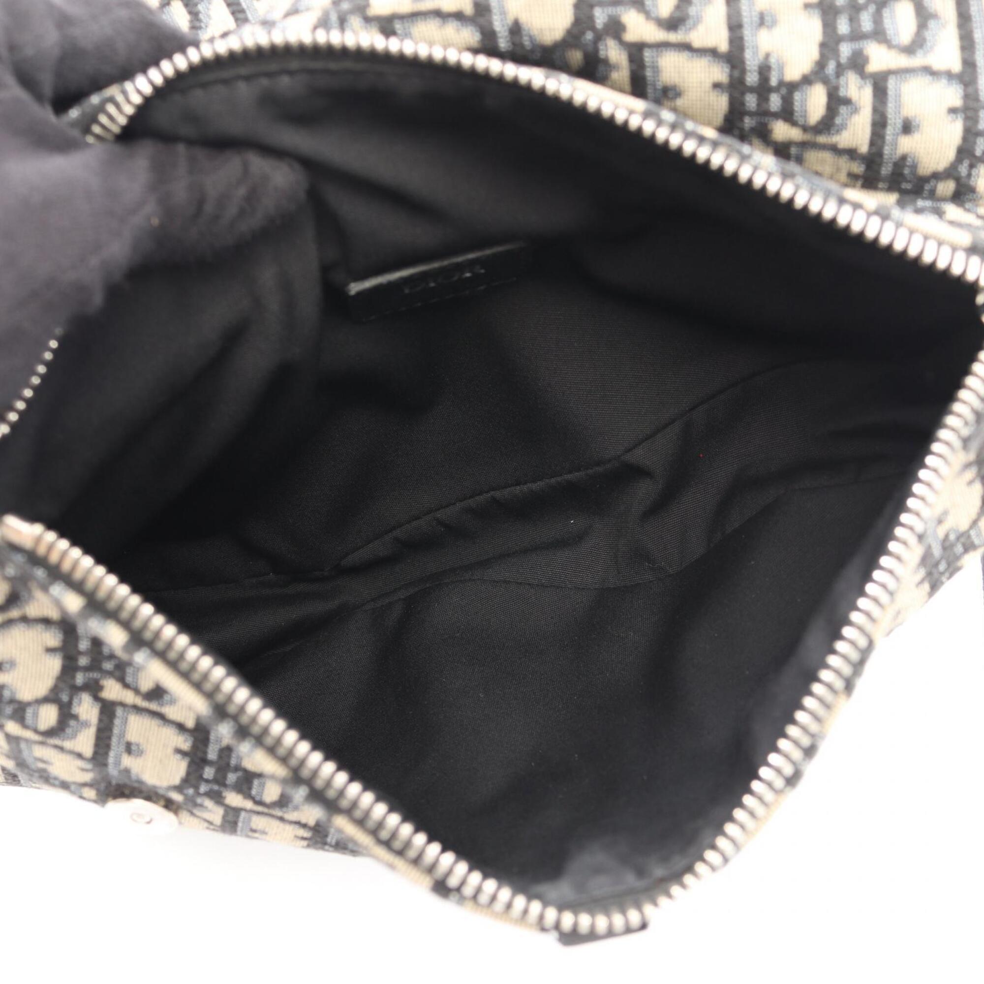 Christian Dior Beige Navy Canvas Leather Fanny Pack Handbag Saddle Bag (Pre-Owned)