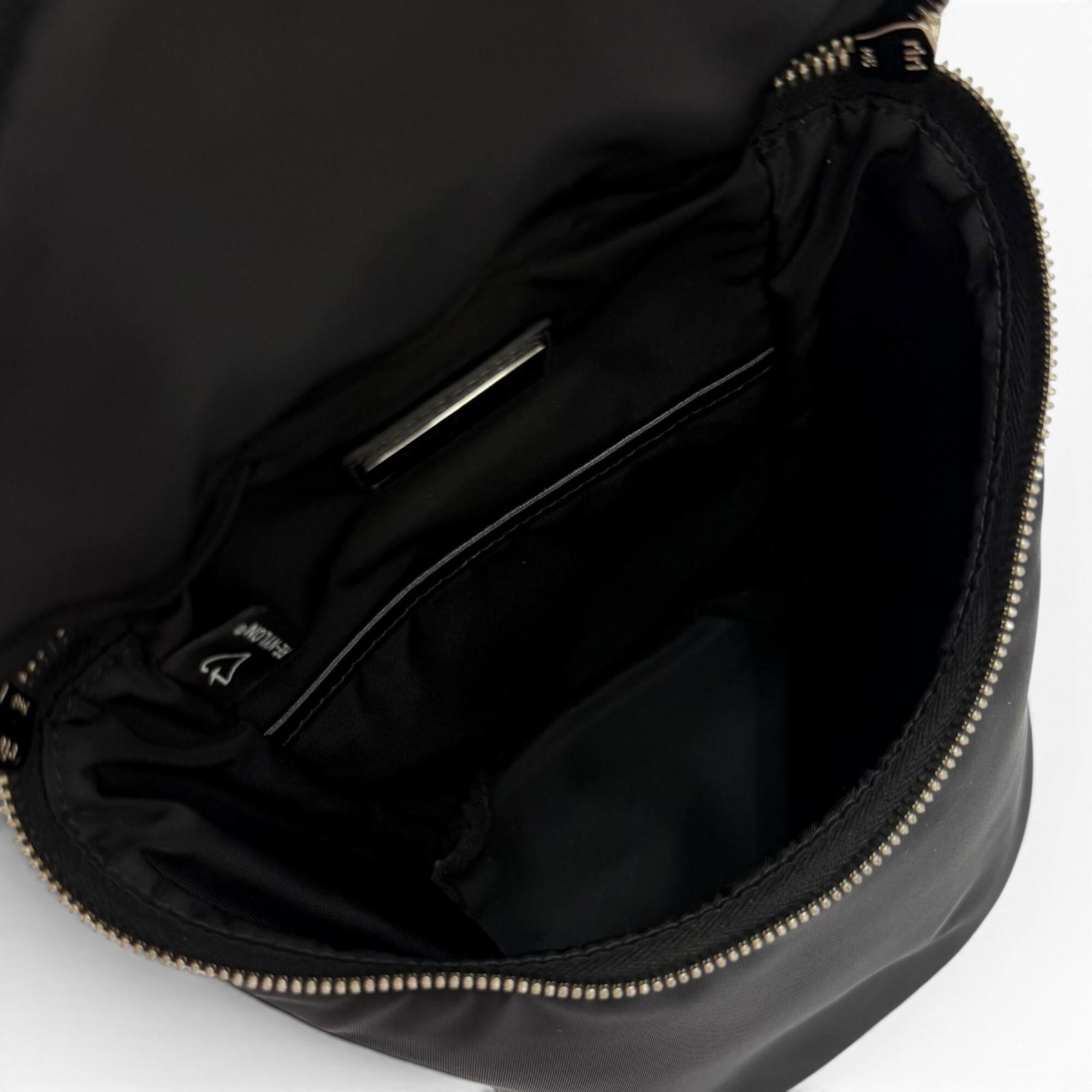 Prada Black Nylon Leather Pouch Shoulder Bag (Pre-Owned)