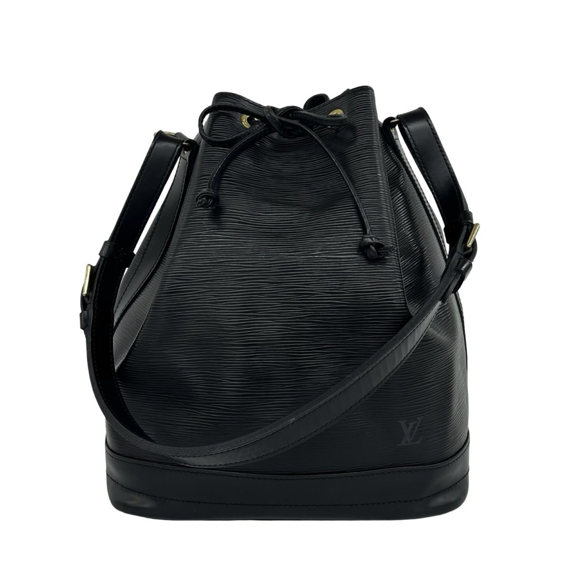 Louis Vuitton Black Leather Shoulder Bag Tote Bag (Pre-Owned)