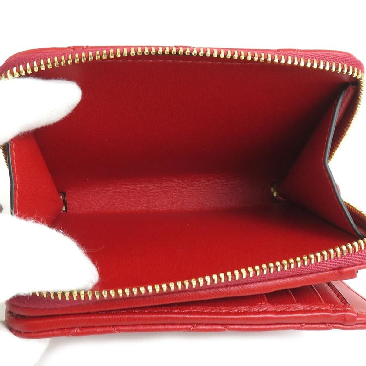 Versace Red Color Leather Wallet (Bi-Fold) (Pre-Owned)