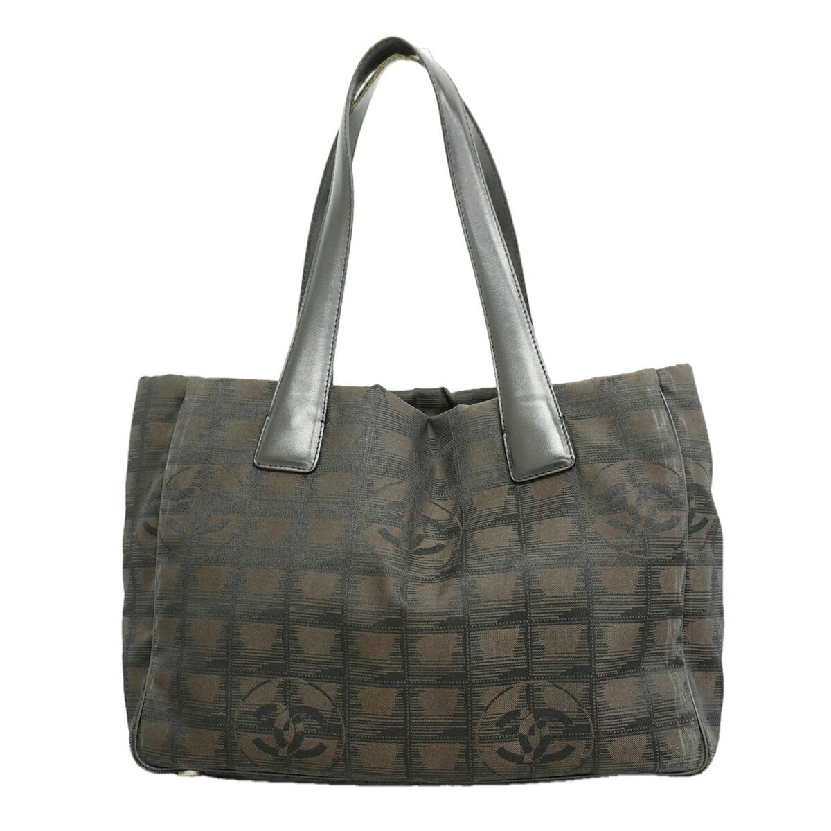 Chanel Black Brown Nylon Tote Bag (Pre-Owned)