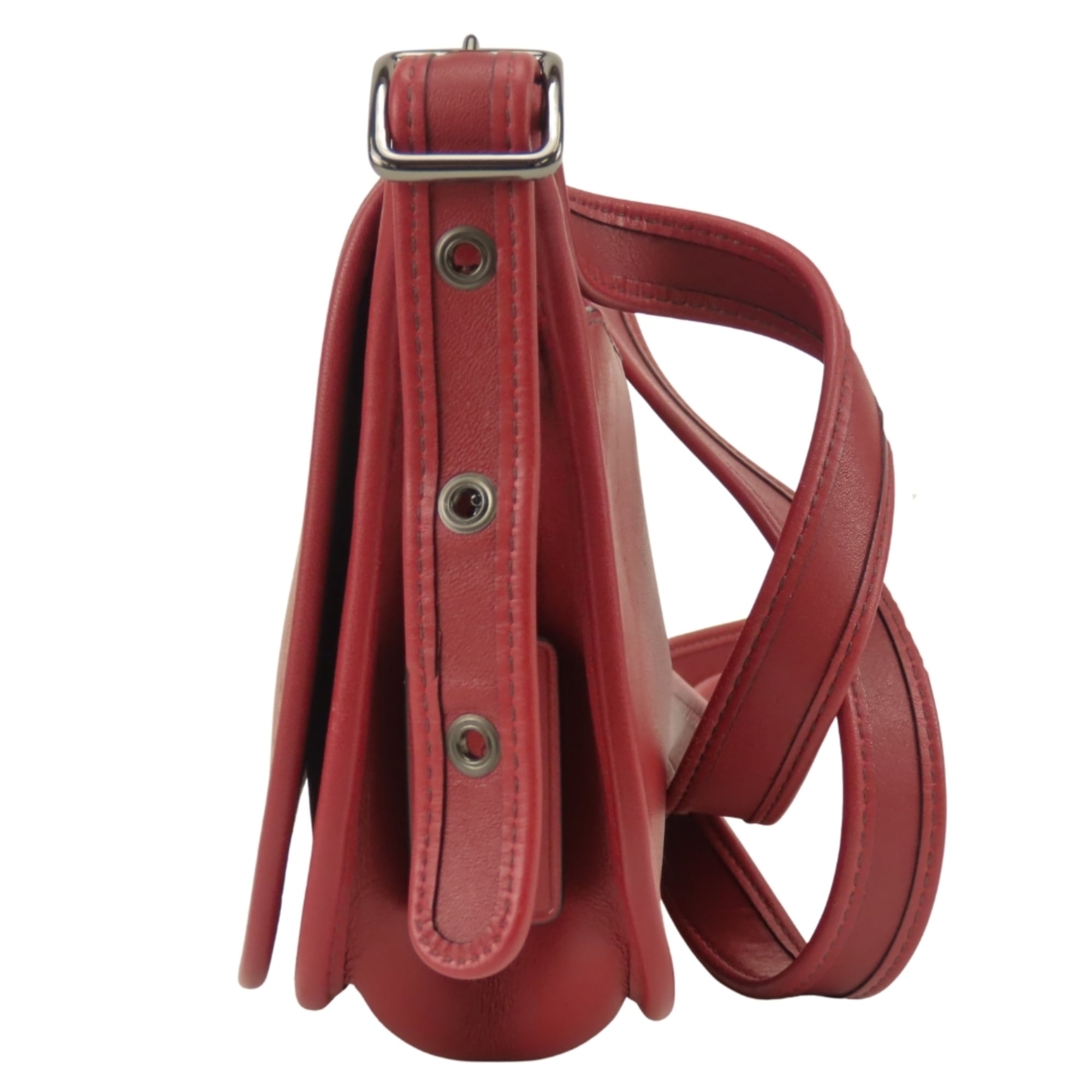 Coach Red Color Leather Pochette Shoulder Bag (Pre-Owned)