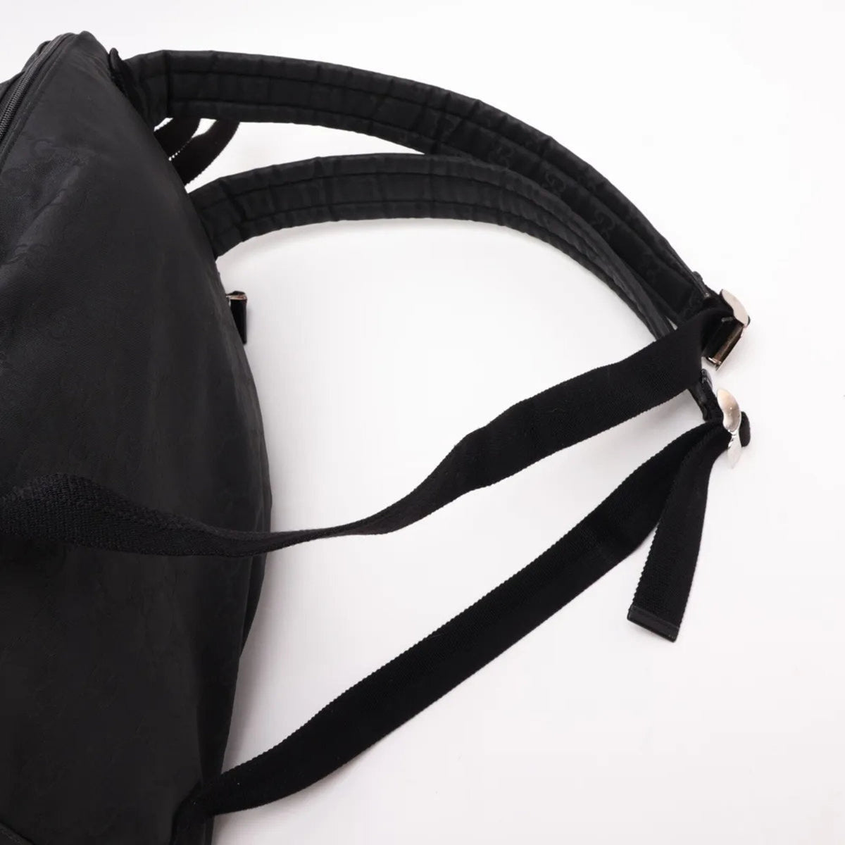 Gucci Black Leather Nylon Backpack Shoulder Bag (Pre-Owned)