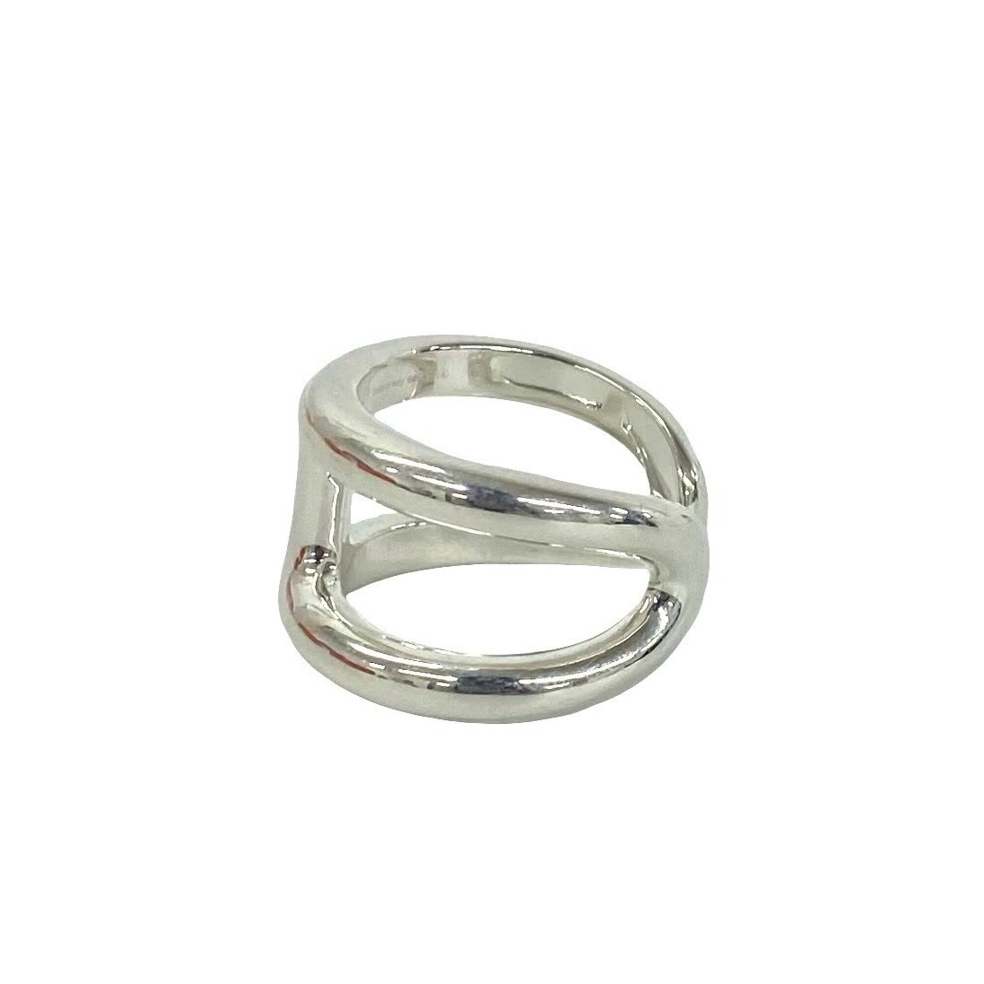 Hermes Silver Silver 925 Band Ring (Pre-Owned)