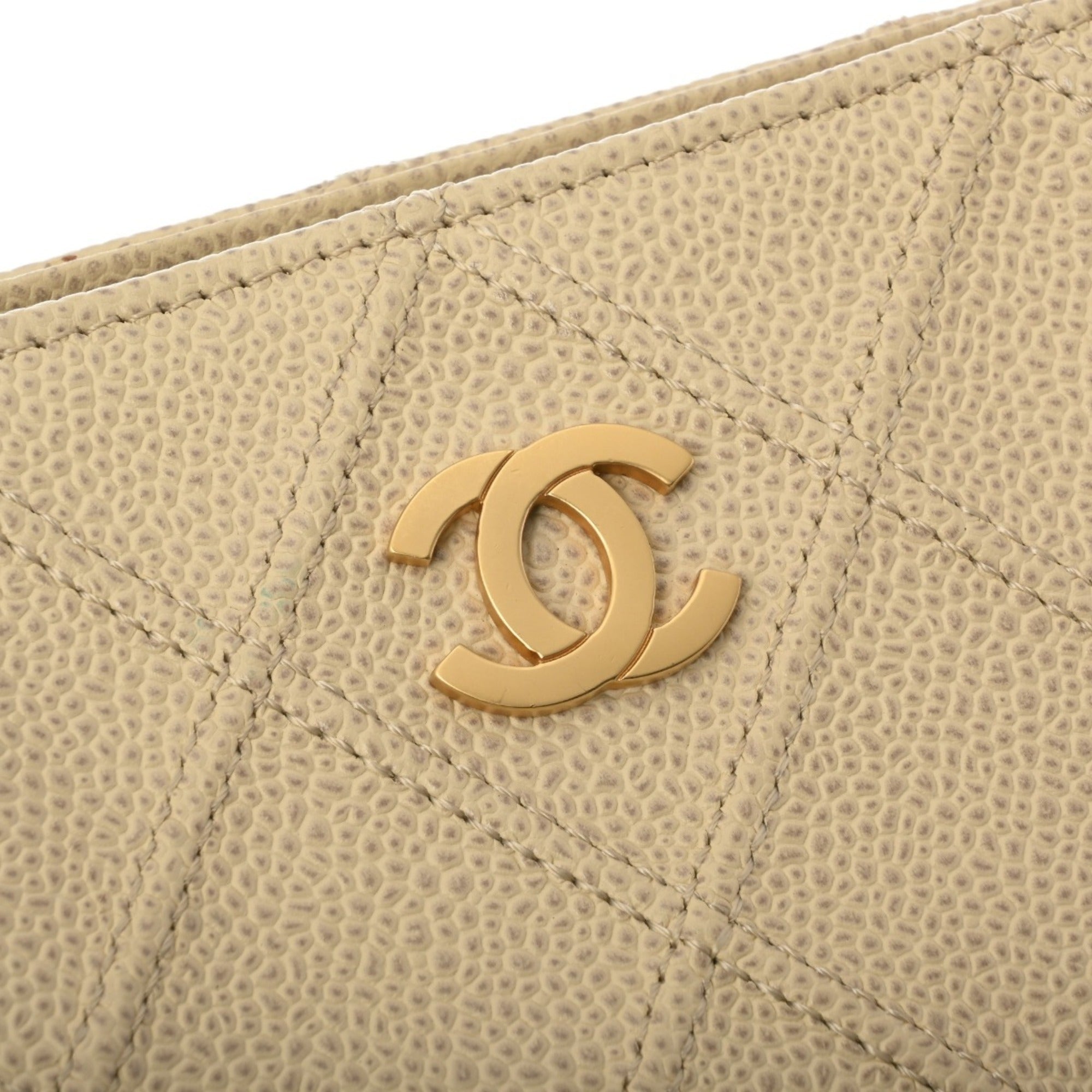 Chanel Beige Grained Calfskin Shoulder Bag (Pre-Owned)