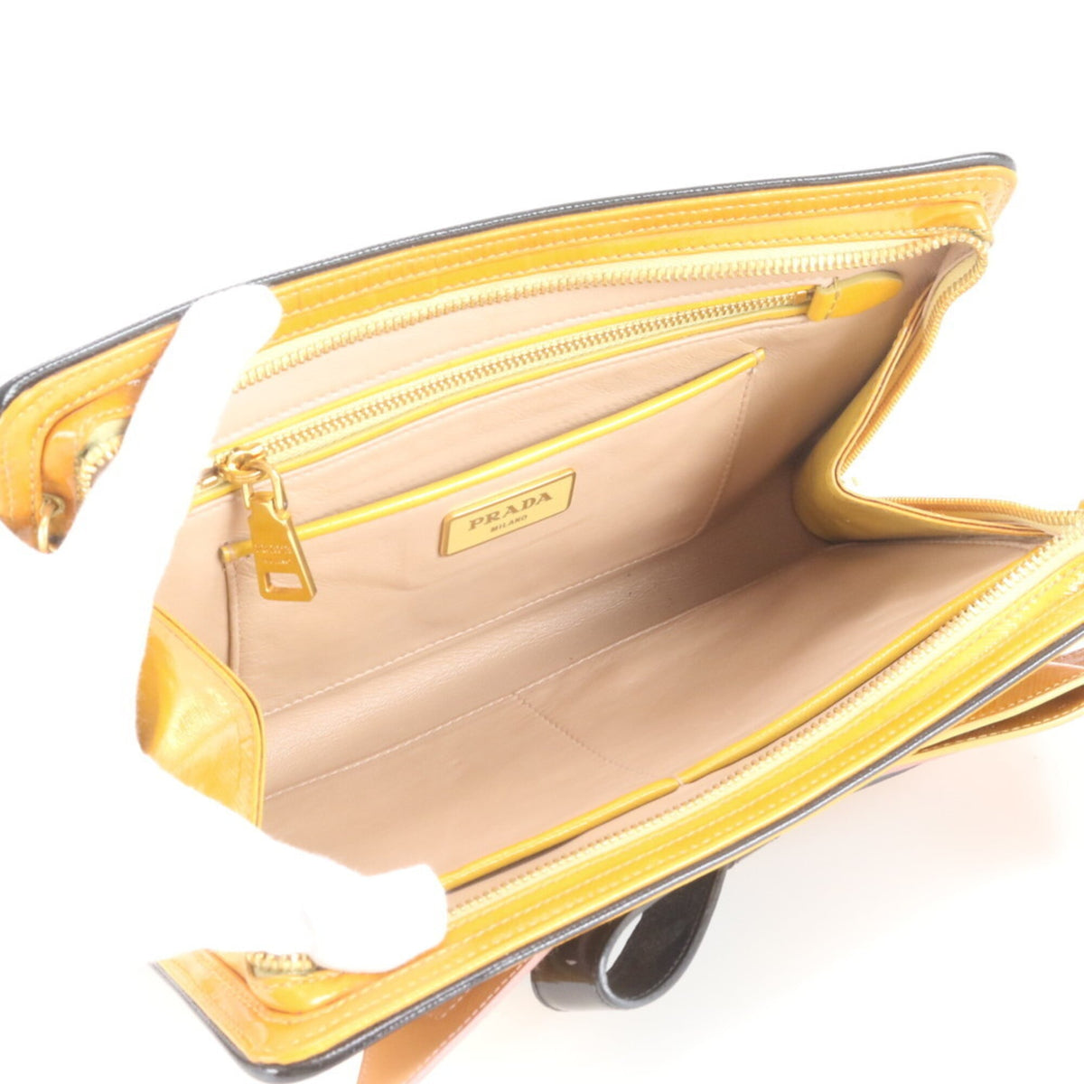 Prada Yellow Leather Crossbody Bag Shoulder Bag (Pre-Owned)