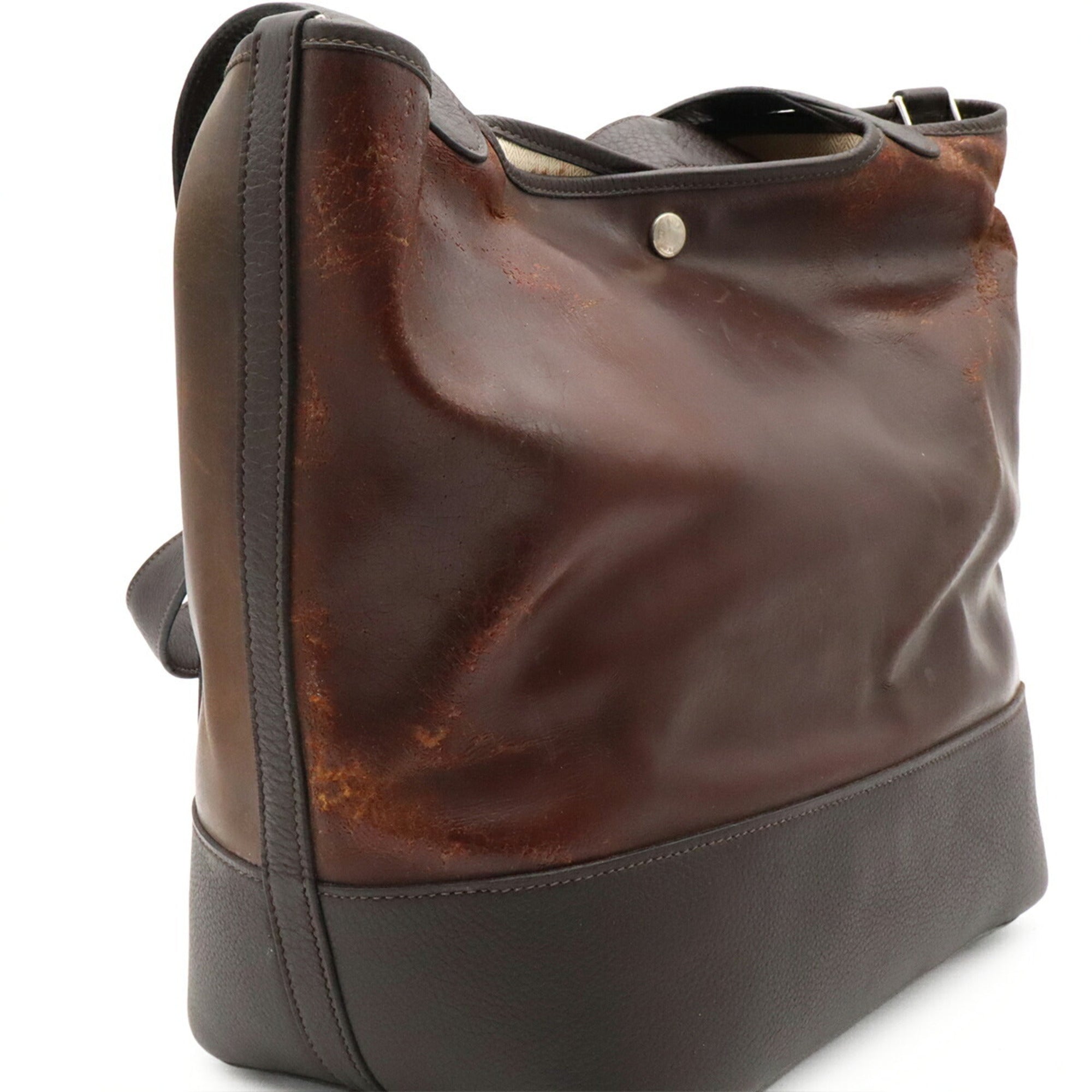 Hermes Amazonia Dark Brown Yellow Amazonia Shoulder Bag Tote Bag (Pre-Owned)