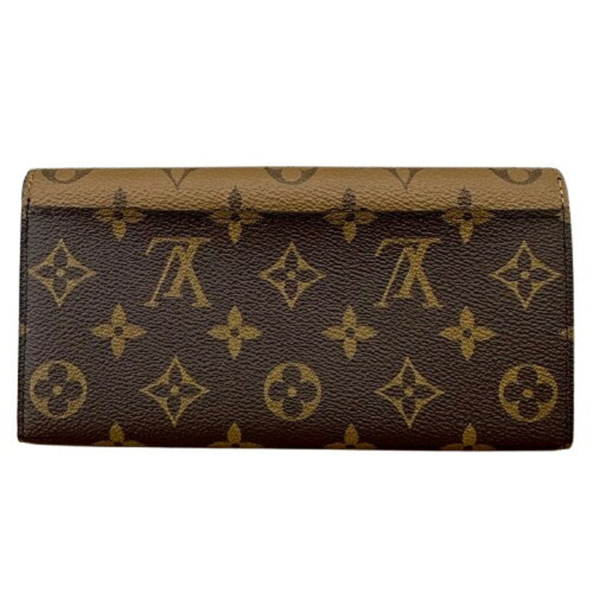 Louis Vuitton Brown Monogram Reverse Monogram Reverse Long Wallet (Bi-Fold) (Pre-Owned)