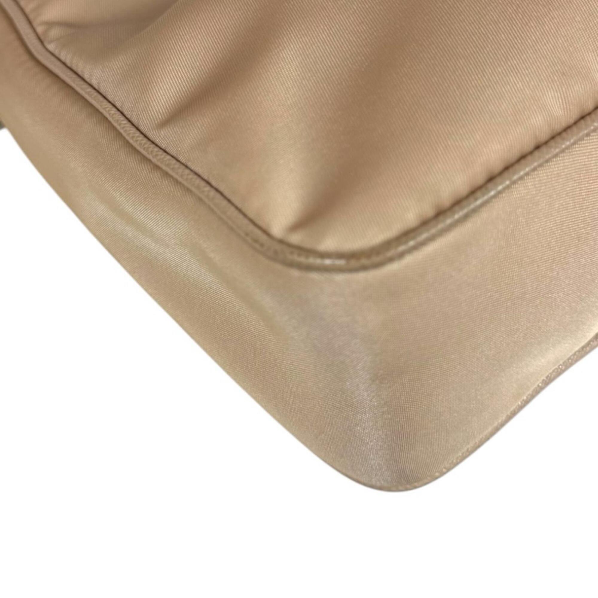 Prada Beige Nude Beige Nylon Shoulder Bag (Pre-Owned)