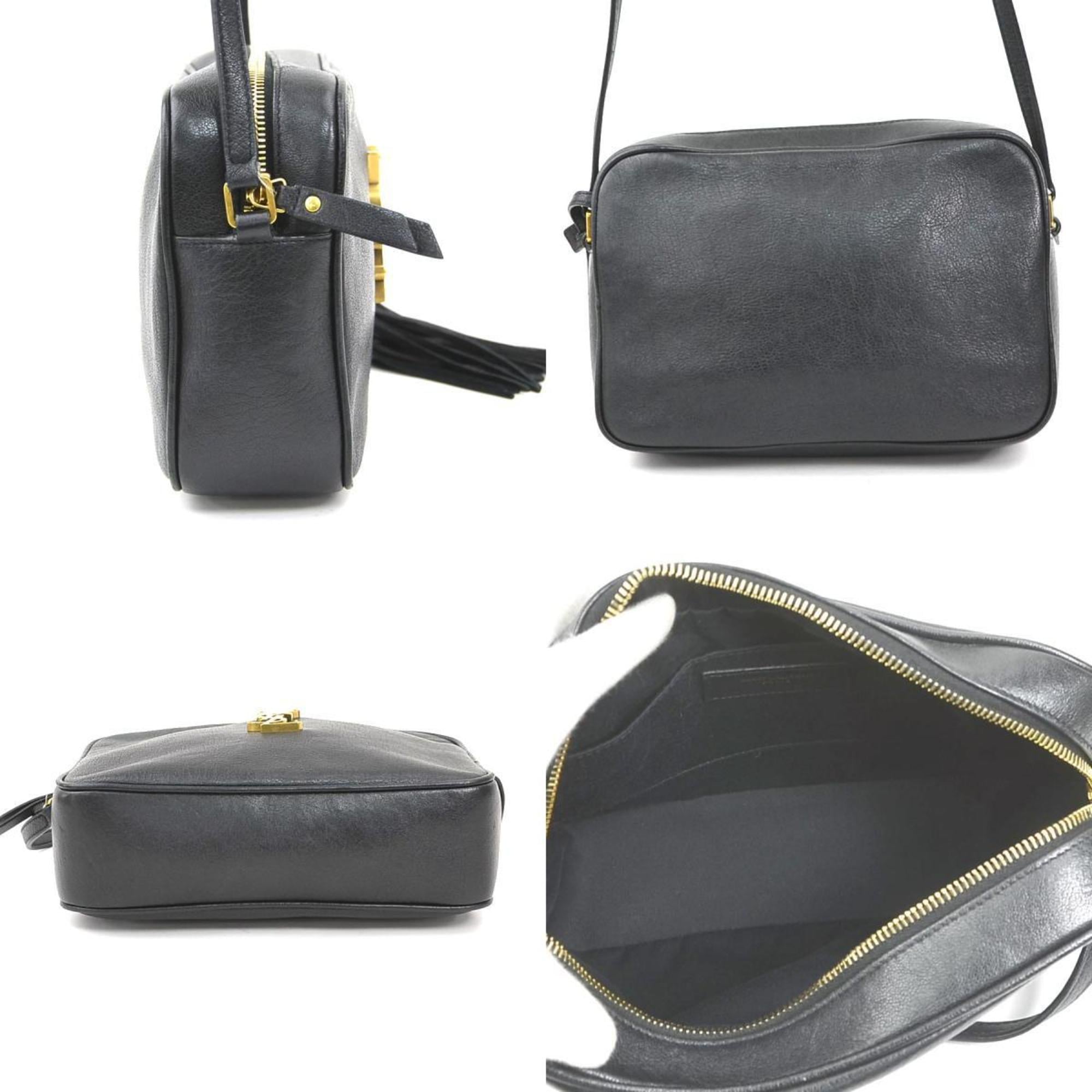 Saint Laurent Black Leather Shoulder Bag (Pre-Owned)