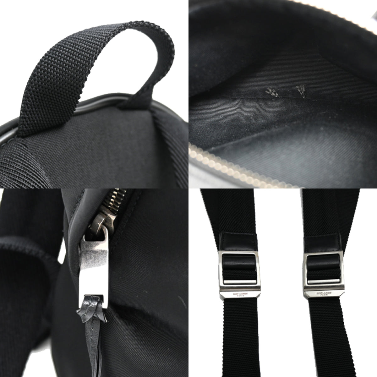 Saint Laurent Black Nylon Leather Backpack (Pre-Owned)