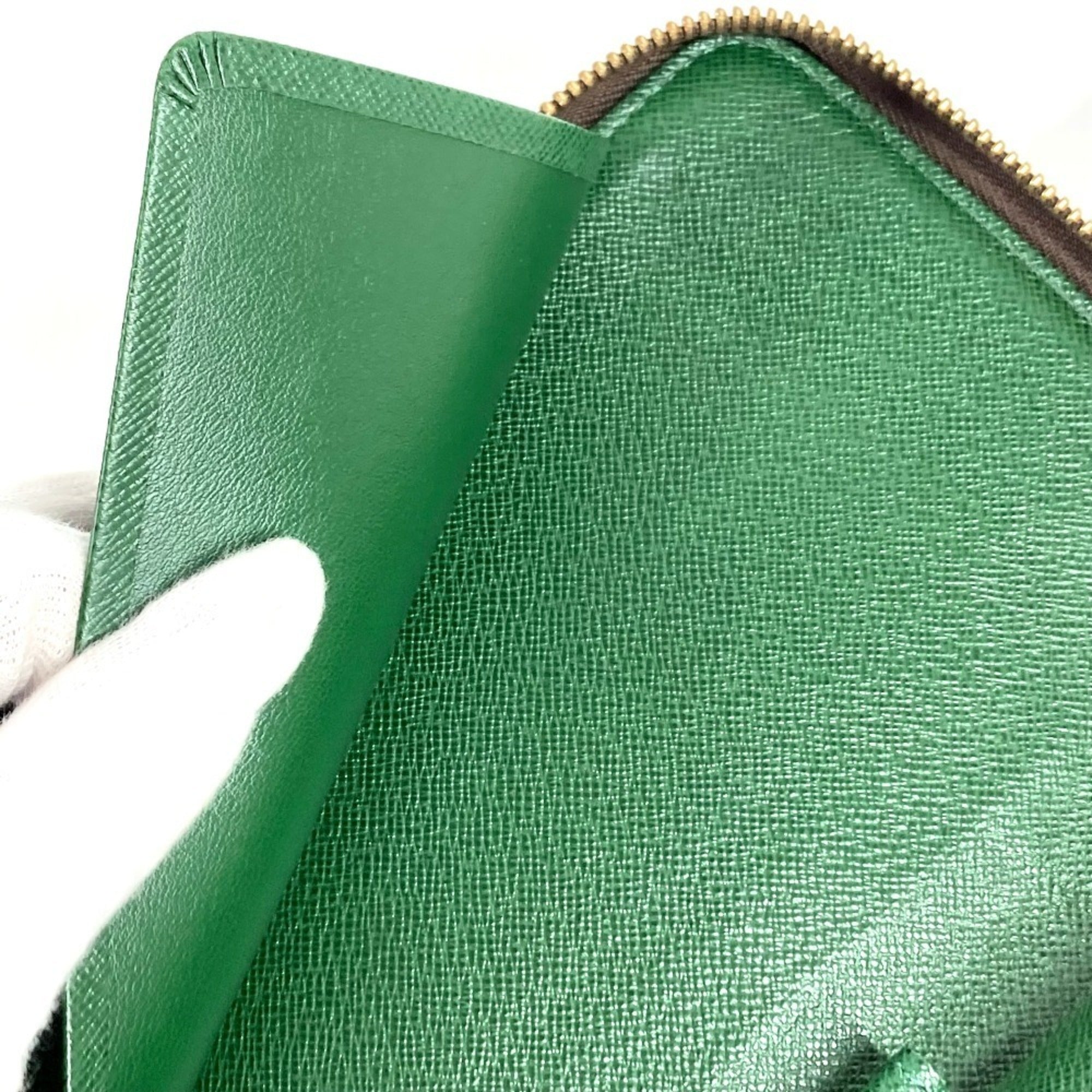 Louis Vuitton Brown Green Monogram Long Wallet (Bi-Fold) (Pre-Owned)