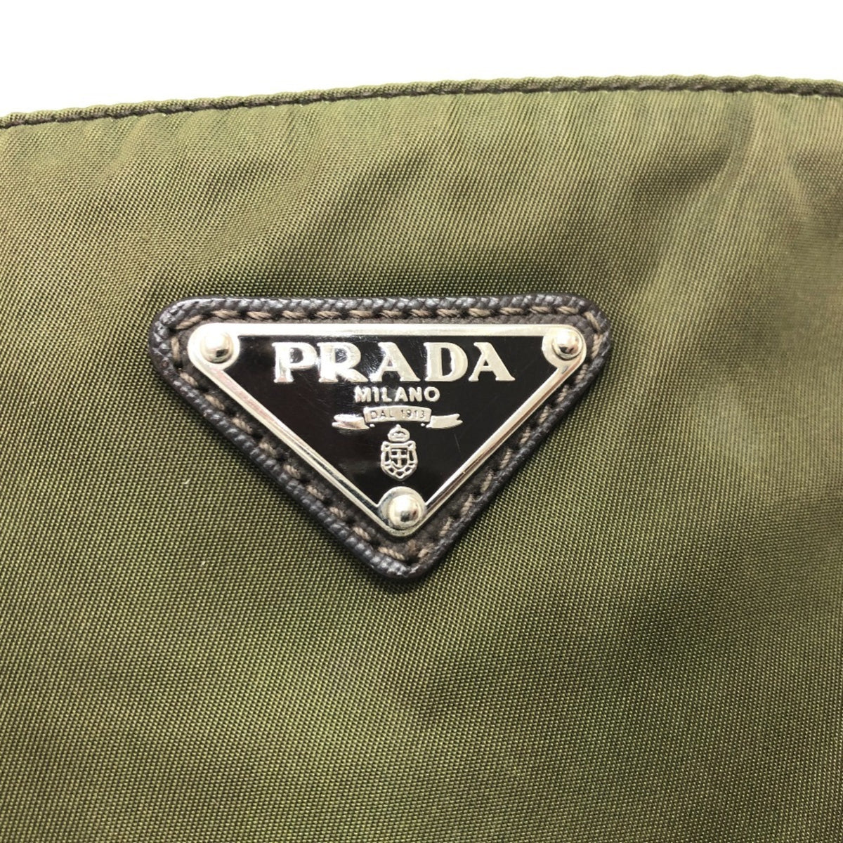 Prada Khaki Nylon Shoulder Bag (Pre-Owned)