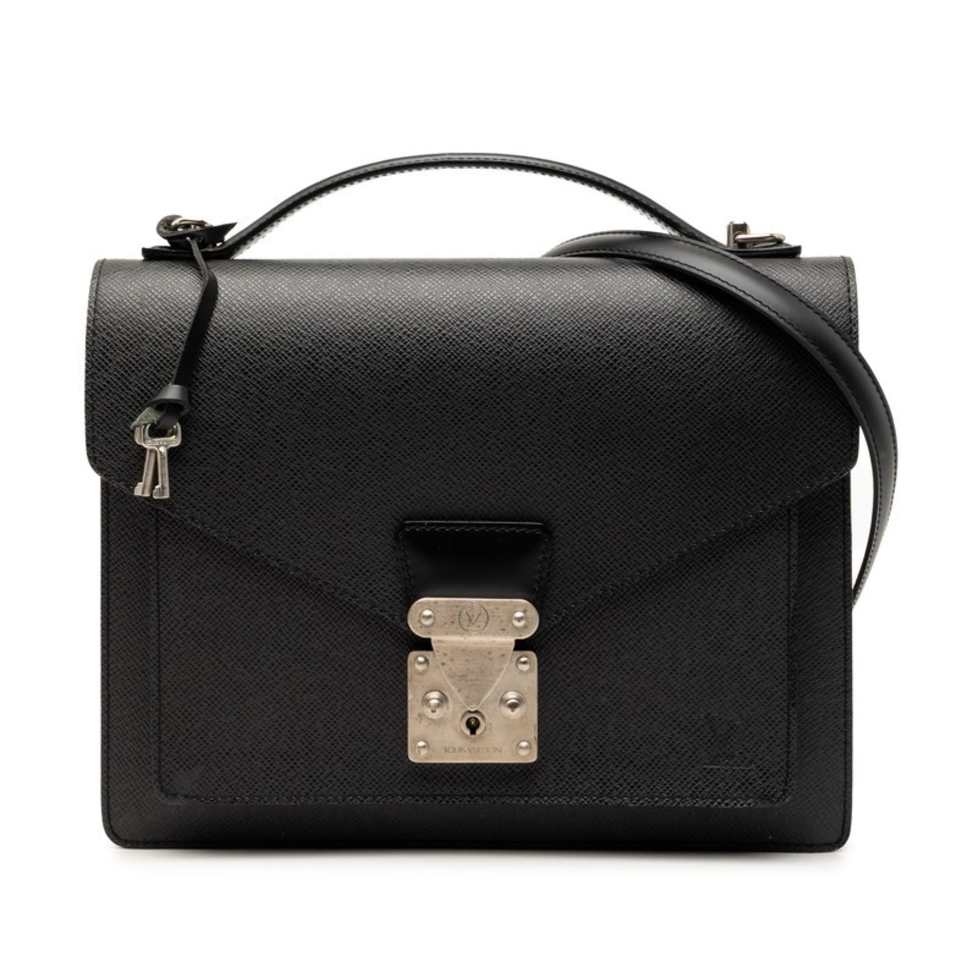 Louis Vuitton Ardoise Black Pvc Leather Handbag Shoulder Bag (Pre-Owned)