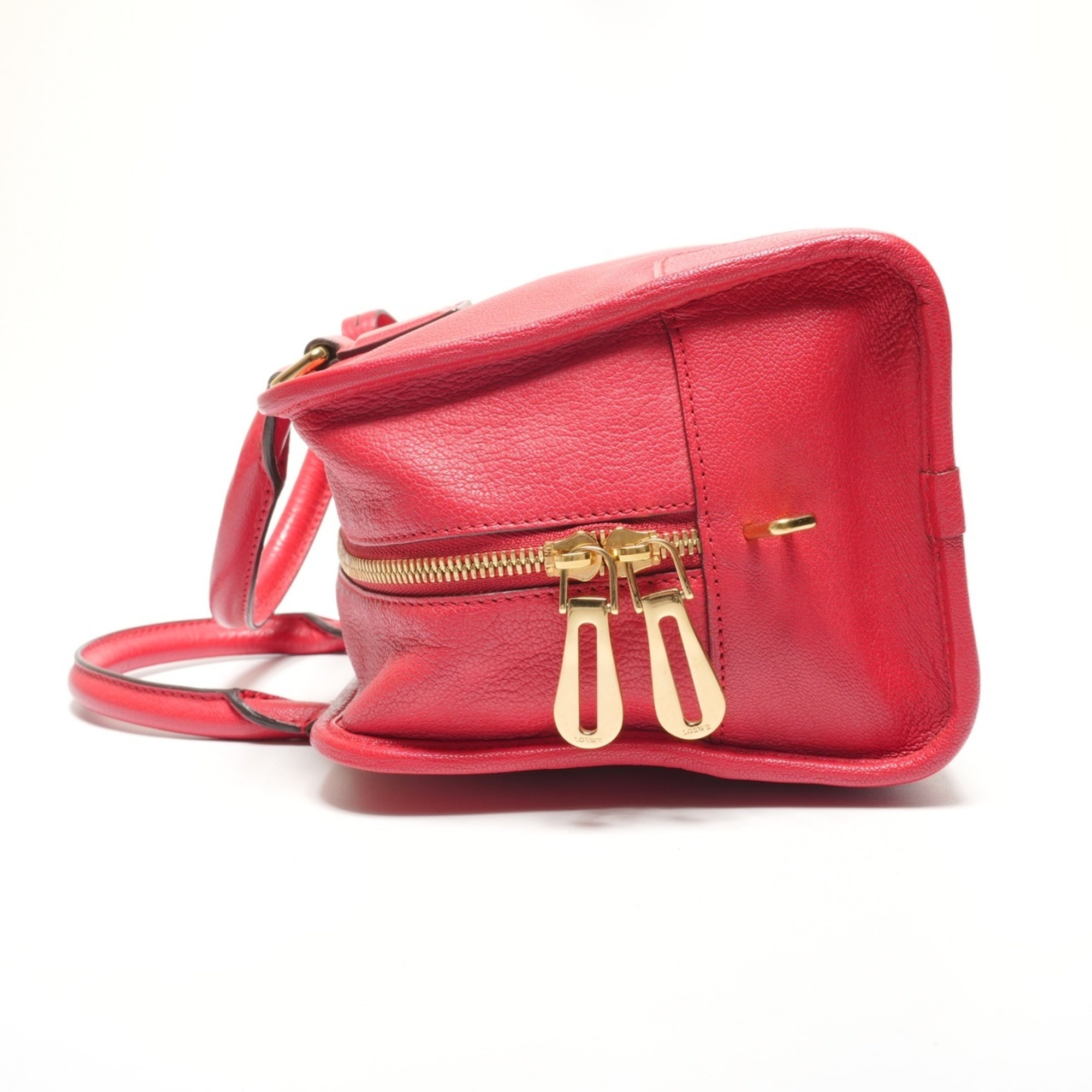 Loewe Amazona Red Color Leather Handbag (Pre-Owned)