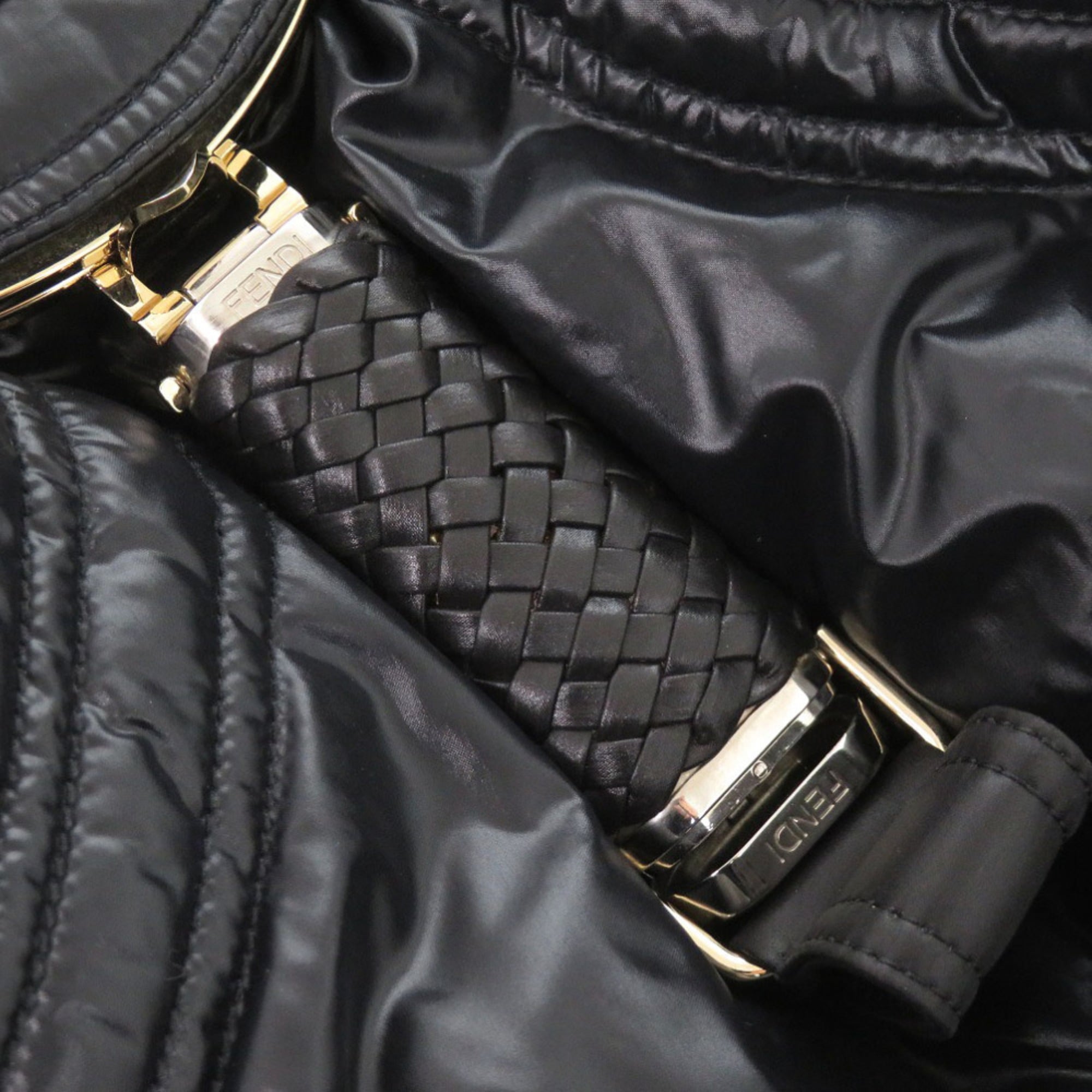 Fendi Black Nylon Leather Handbag (Pre-Owned)