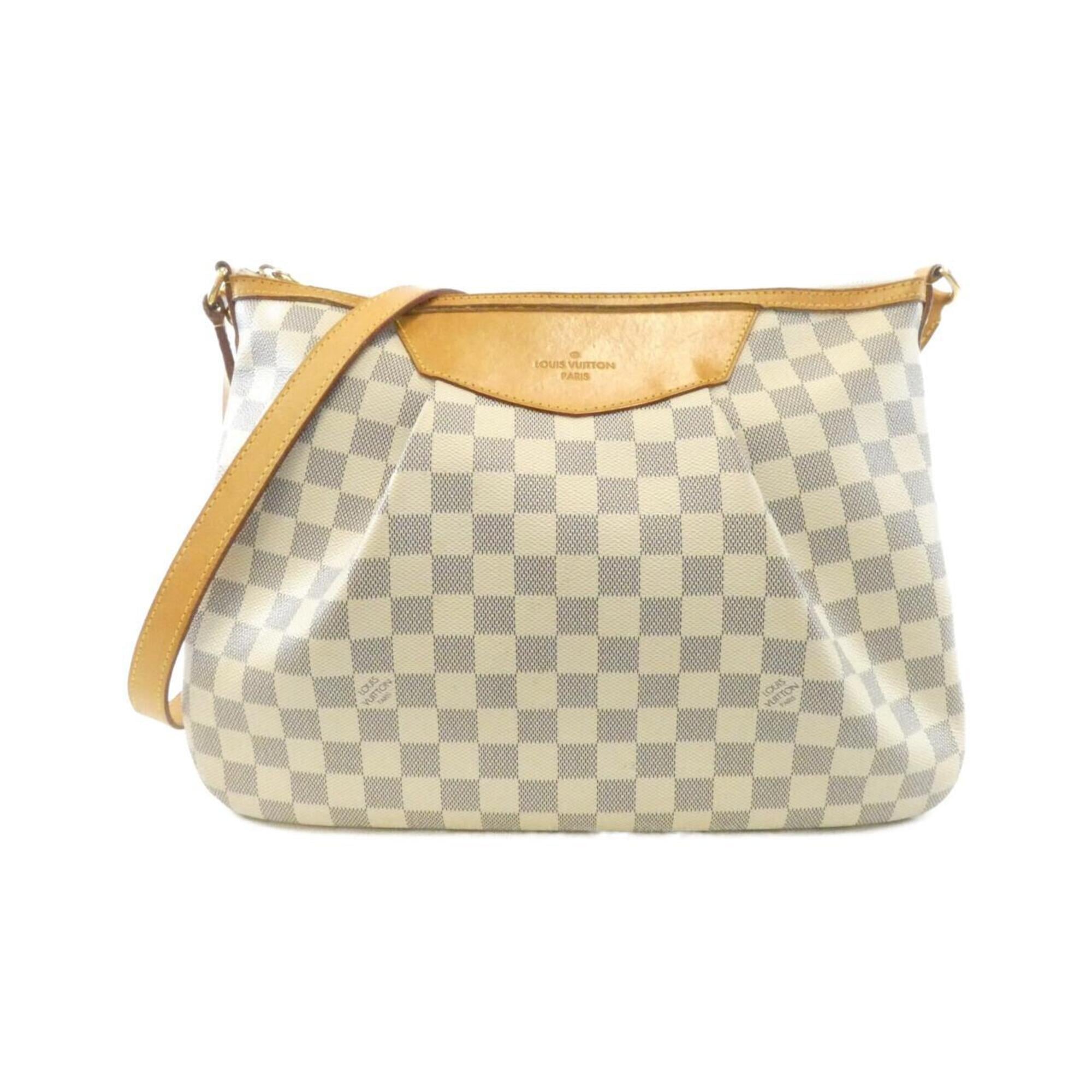 Louis Vuitton Azur White Coated Canvas Shoulder Bag (Pre-Owned)