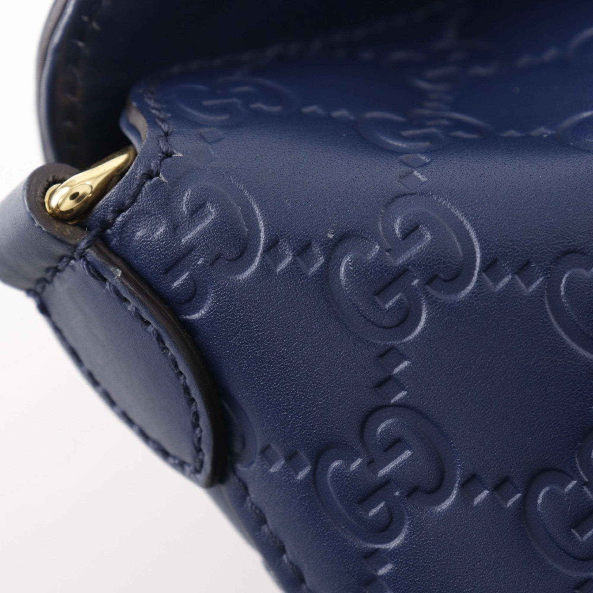 Gucci Navy Leather Handbag (Pre-Owned)