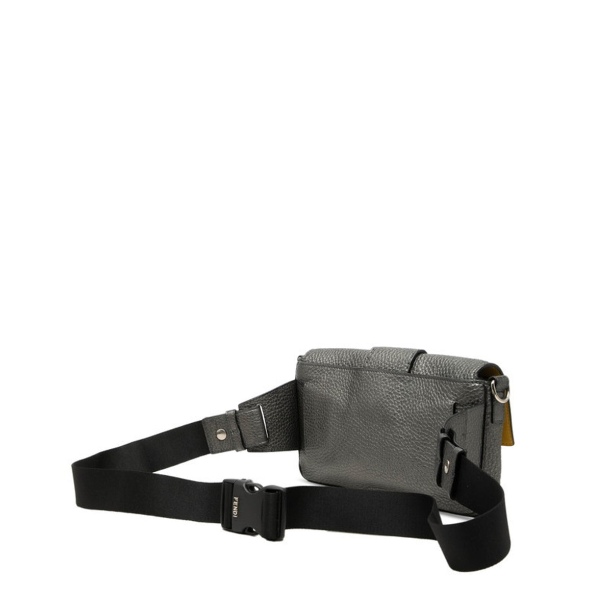 Fendi Selleria Gray Leather Shoulder Bag Sling Bag (Pre-Owned)