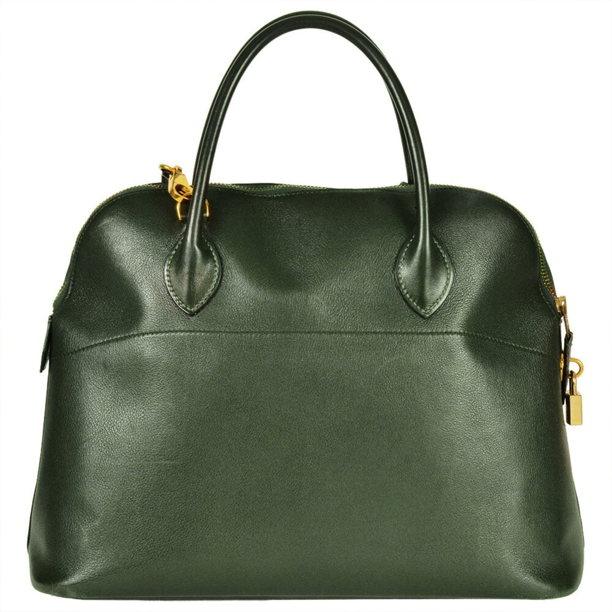 Hermes Bolide Green Ardennes Leather Handbag (Pre-Owned)