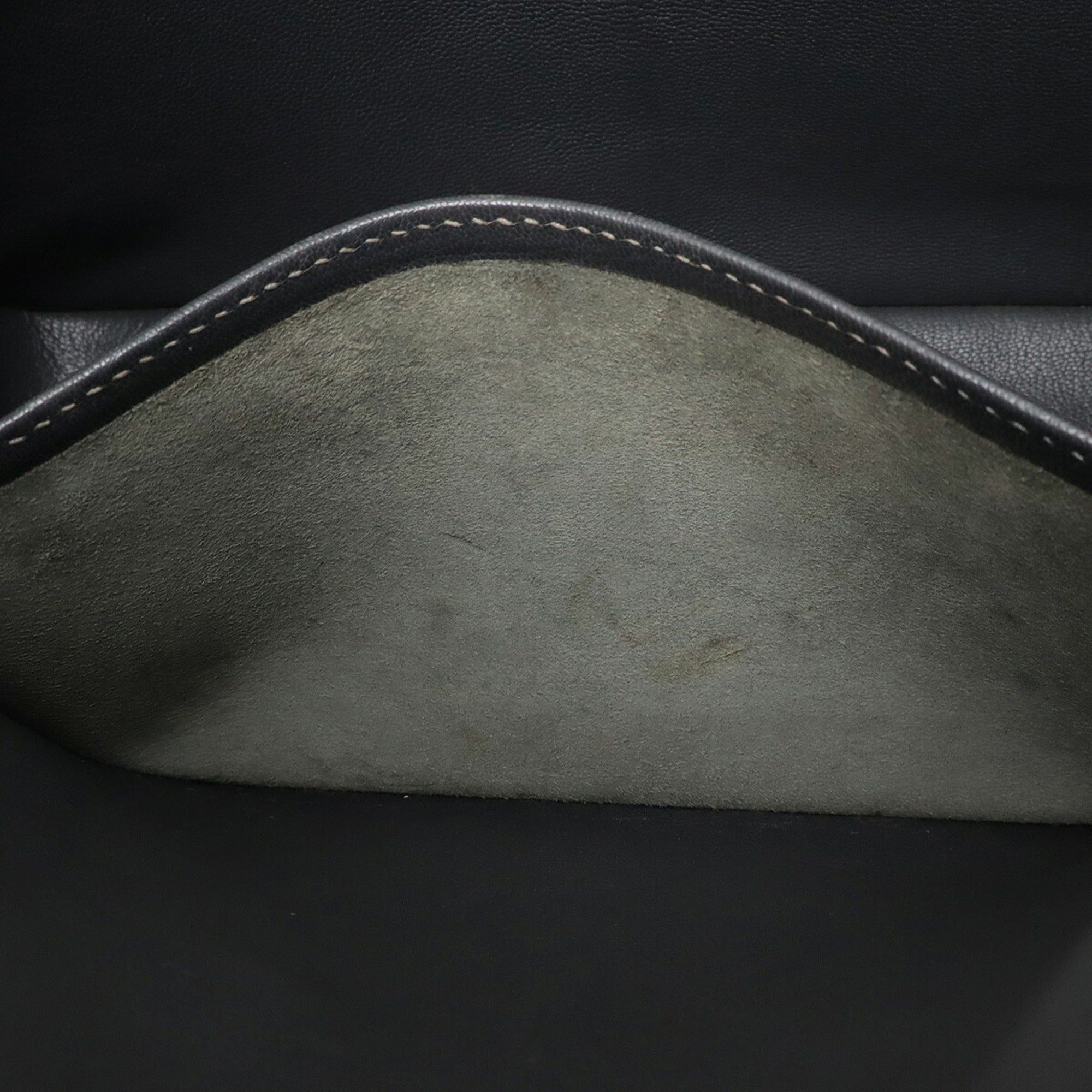 Hermes Dark Gray Box Calf Leather Handbag Tote Bag (Pre-Owned)