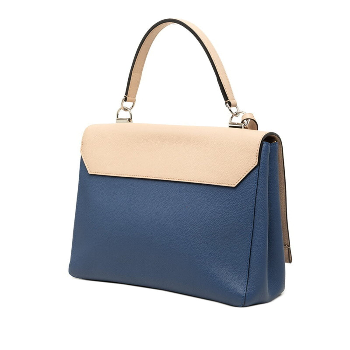 Louis Vuitton Beige Blue Leather Handbag Shoulder Bag (Pre-Owned)