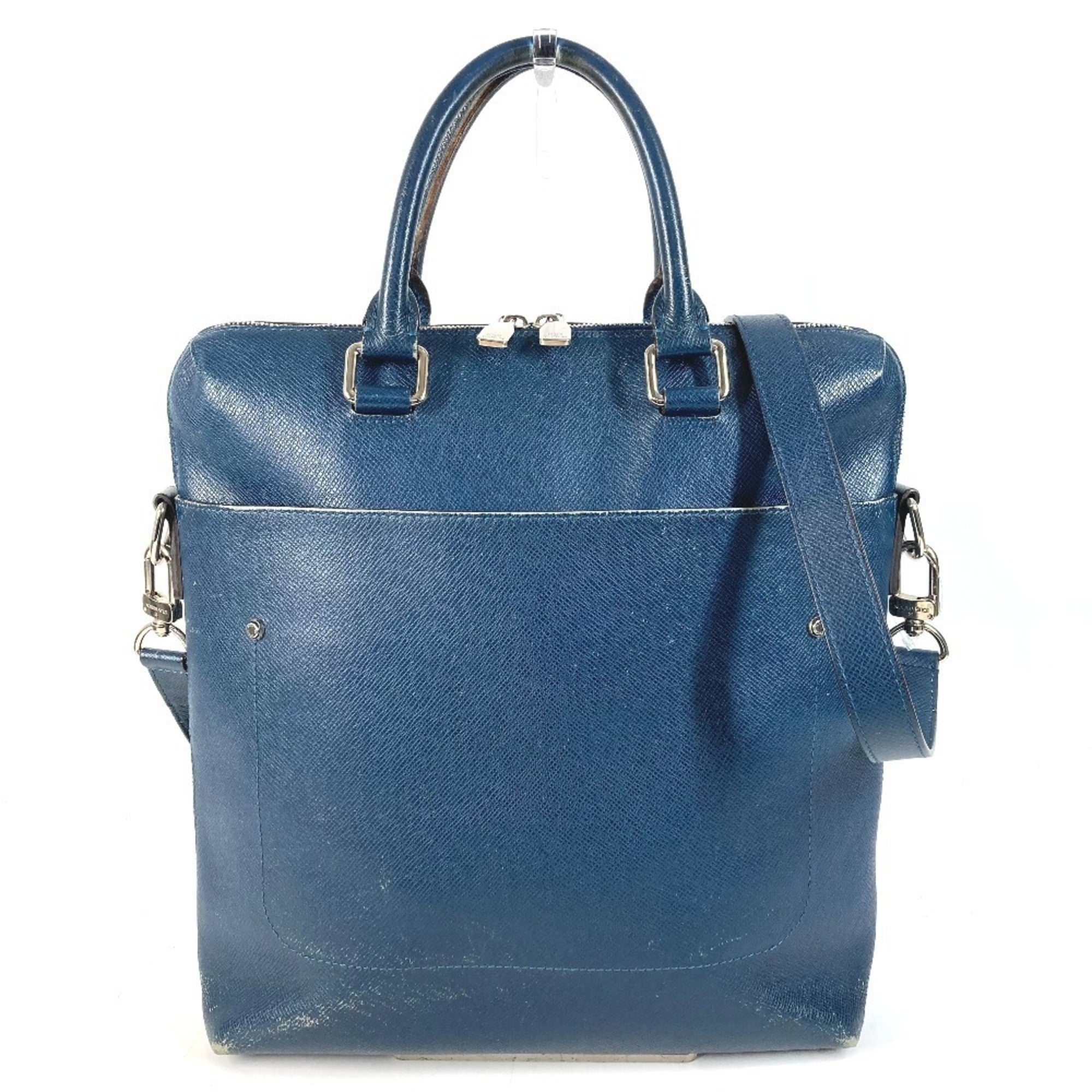 Louis Vuitton Blue Ocean Taiga Leather Shoulder Bag Tote Bag (Pre-Owned)
