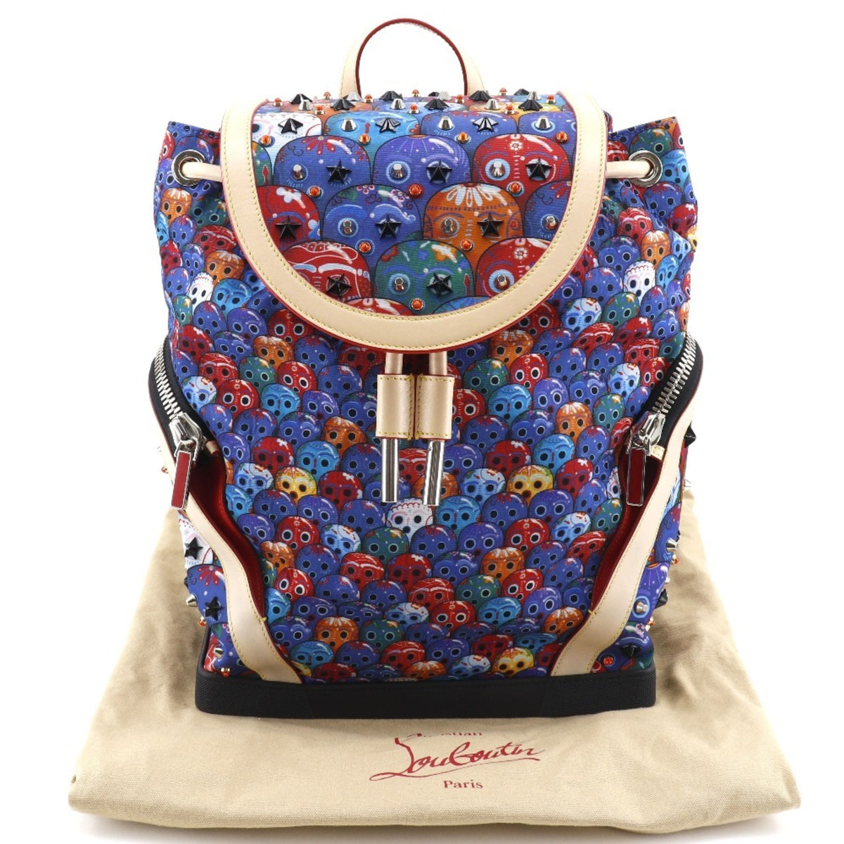 Christian Louboutin Multi-Color Nylon Leather Backpack (Pre-Owned)