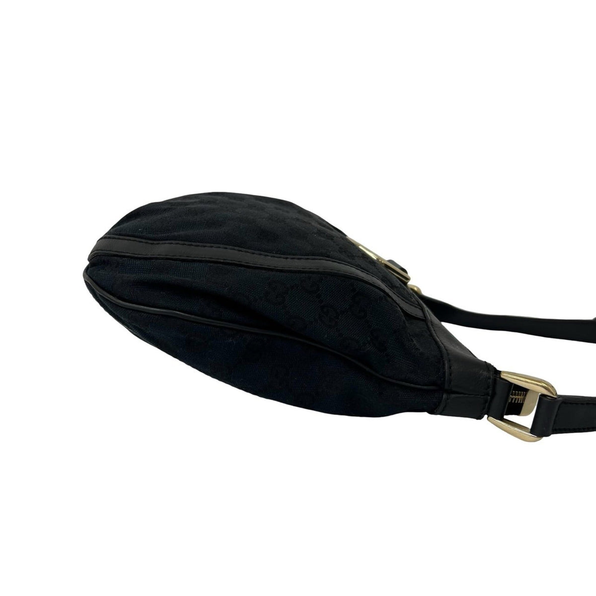 Gucci Black Canvas Leather Shoulder Bag (Pre-Owned)