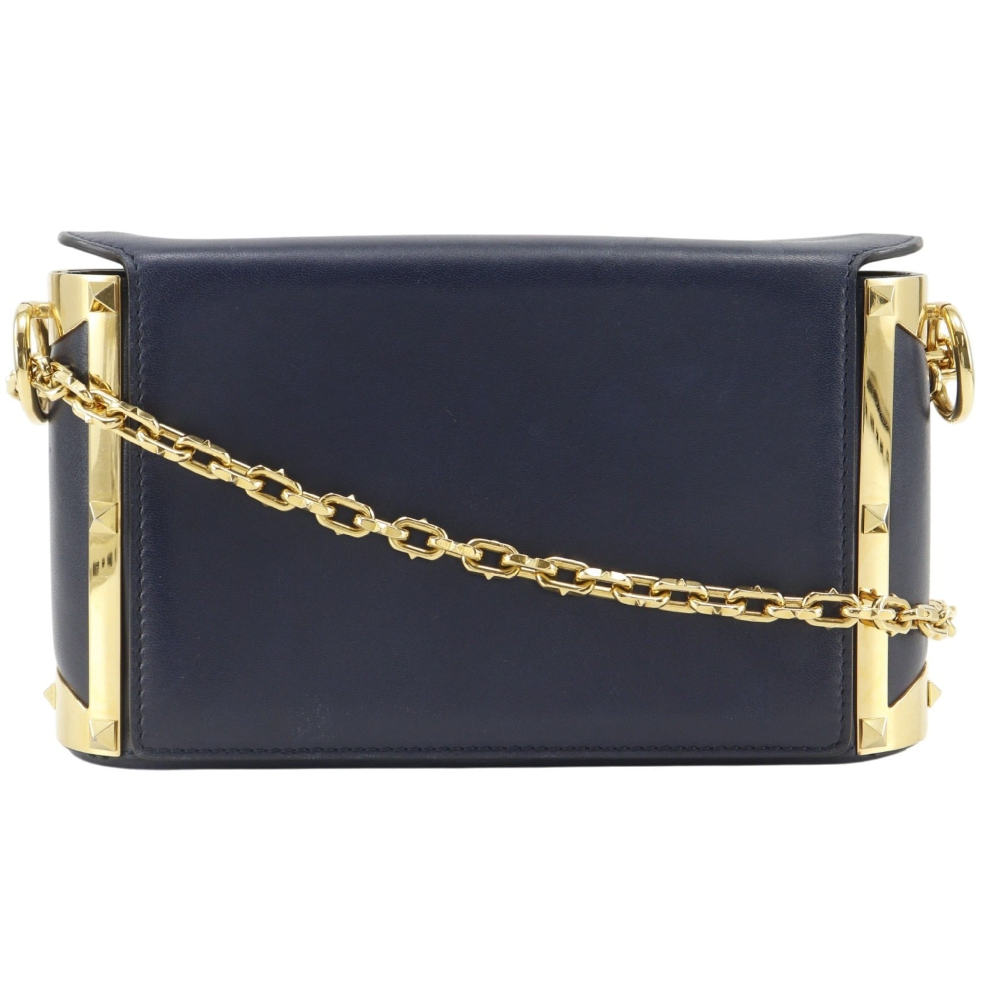 Valentino Garavani Navy Leather Shoulder Bag (Pre-Owned)