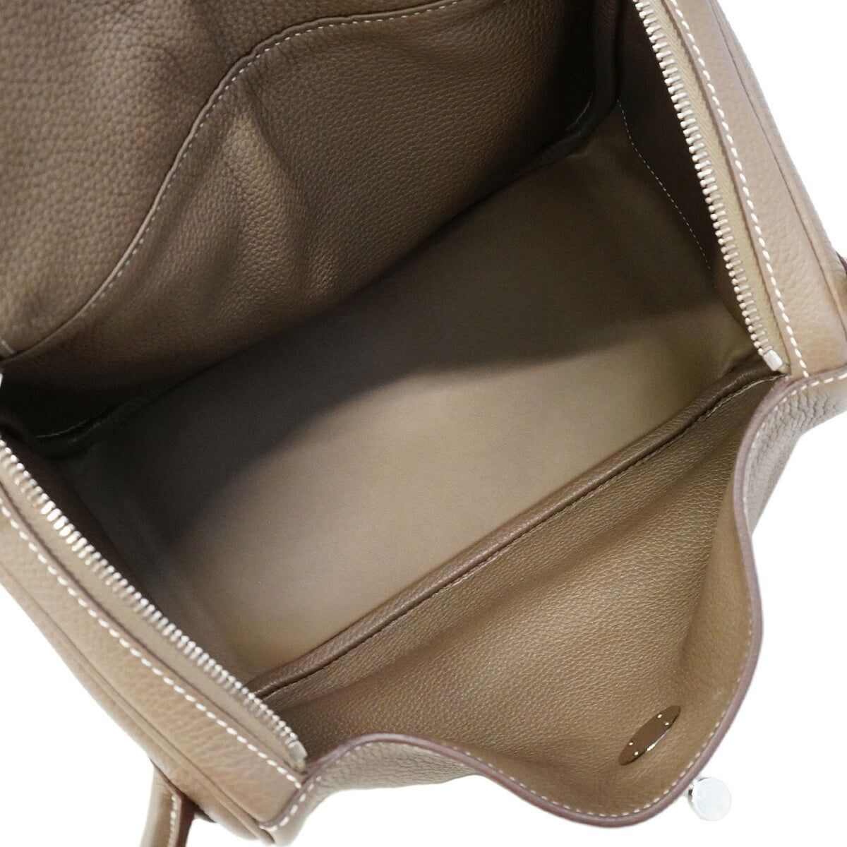 Hermes Etoupe Gray Taurillon Clemence Leather Handbag (Pre-Owned)