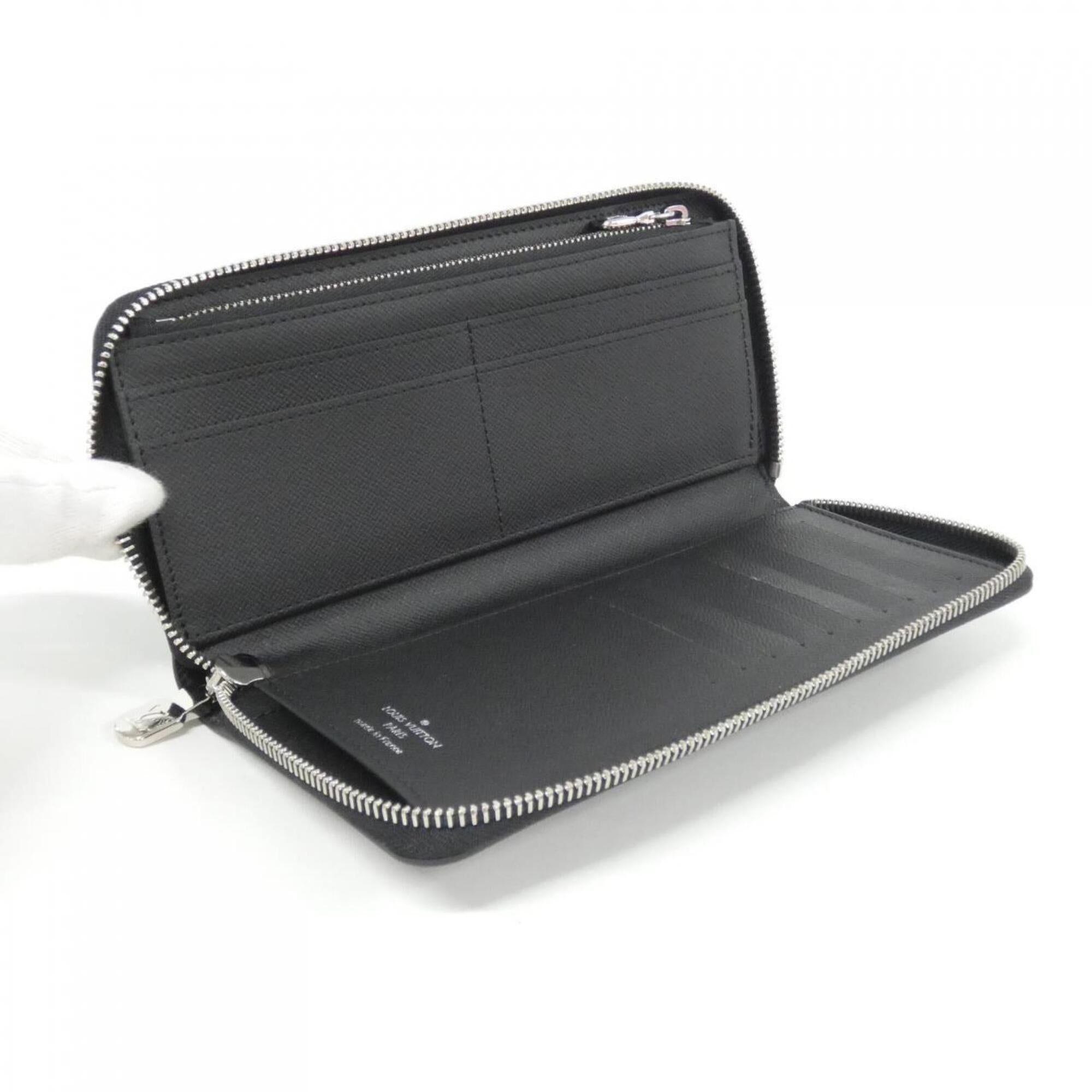 Louis Vuitton Black Leather Long Wallet (Bi-Fold) (Pre-Owned)