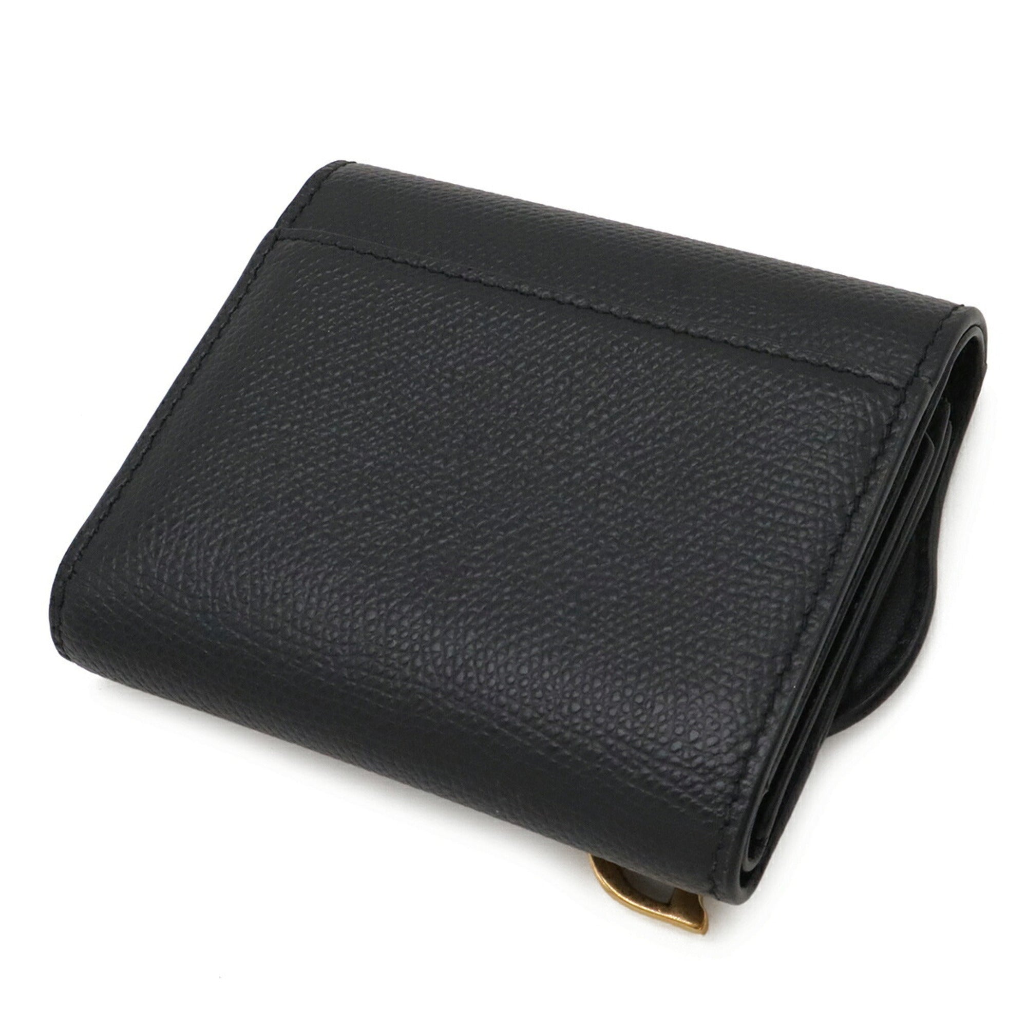 Christian Dior Black Leather Wallet (Tri-Fold) (Pre-Owned)